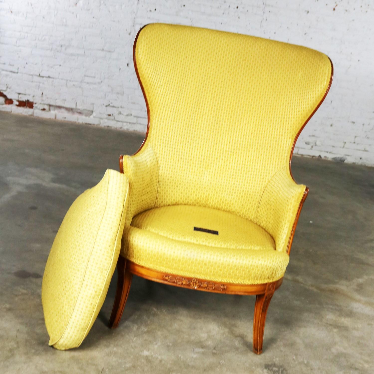 Fabric Art Deco Style High Wingback Lounge Chair from John M. Smyth Company Chicago