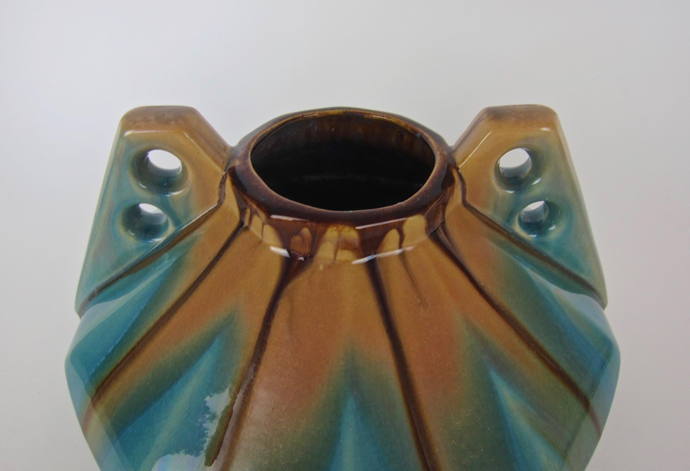 Large Art Deco Vase by Faiencerie Thulin of Belgium In Good Condition In Los Angeles, CA