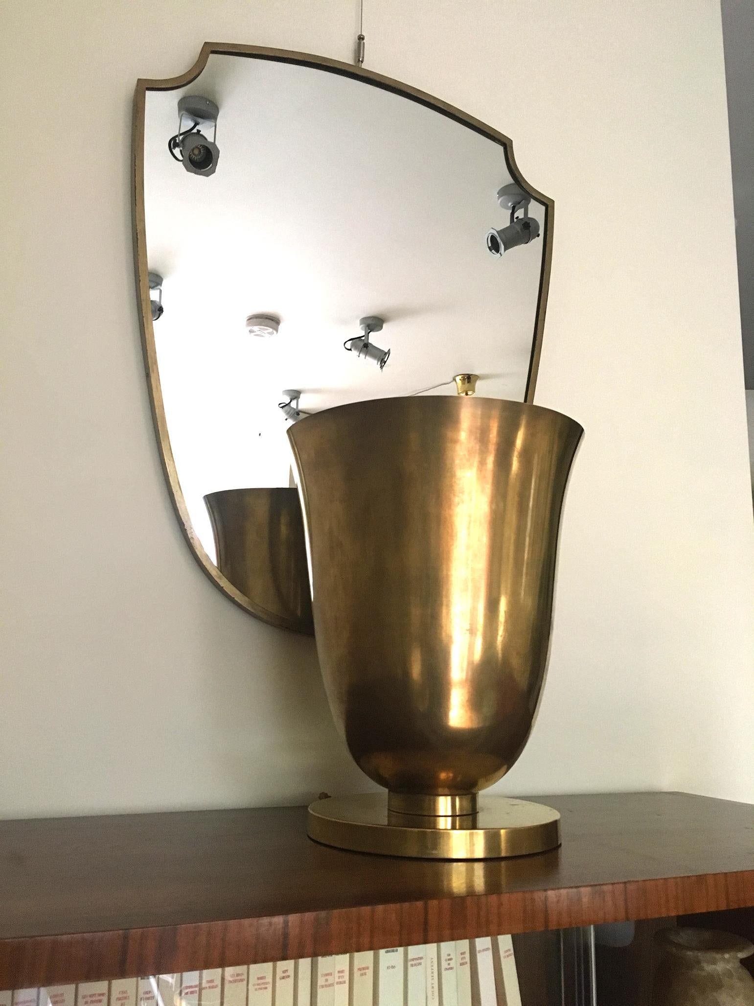 Large Art Deco Brass Lamp 3