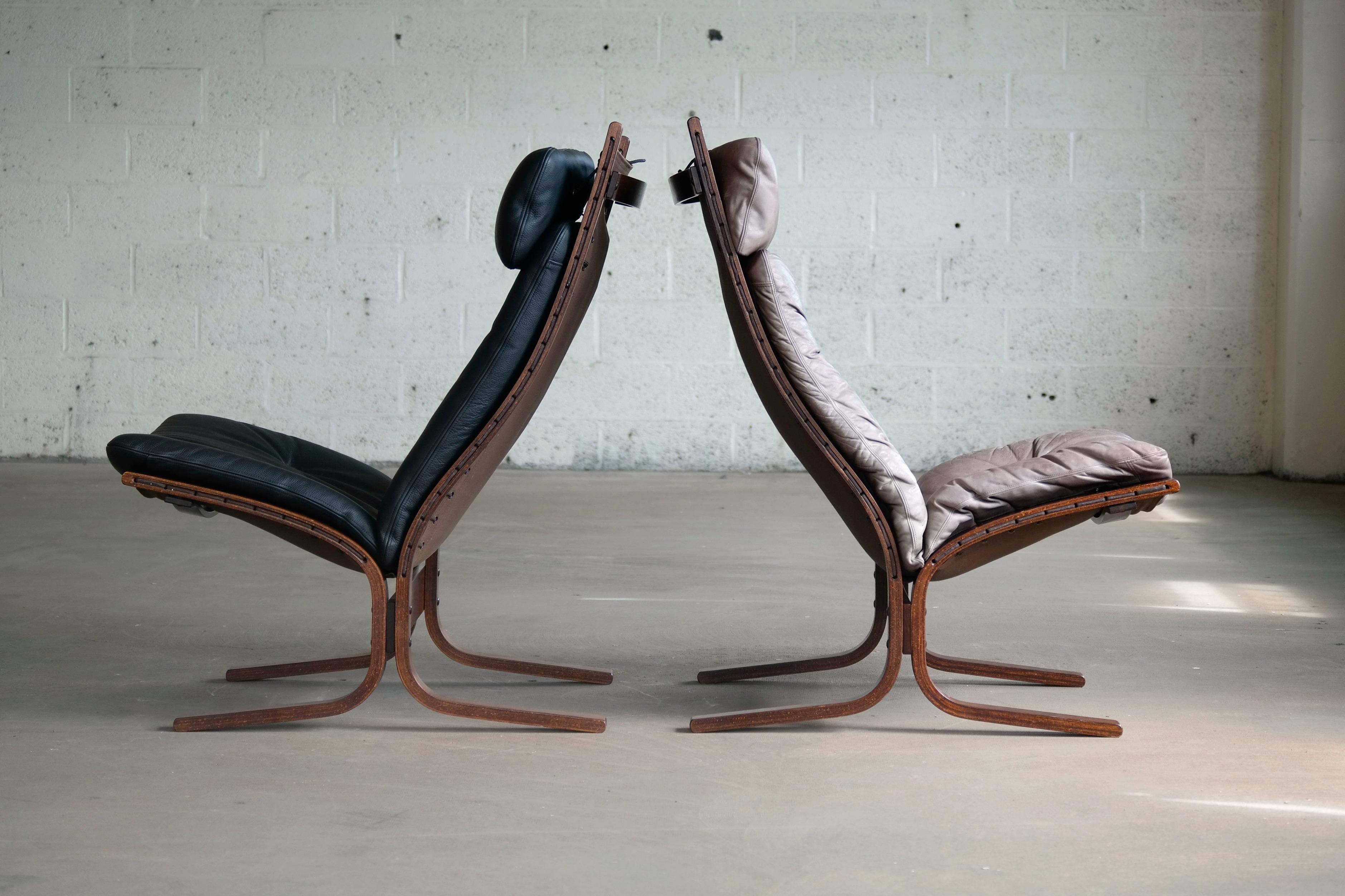 Pair of Leather Easy Chairs Model 