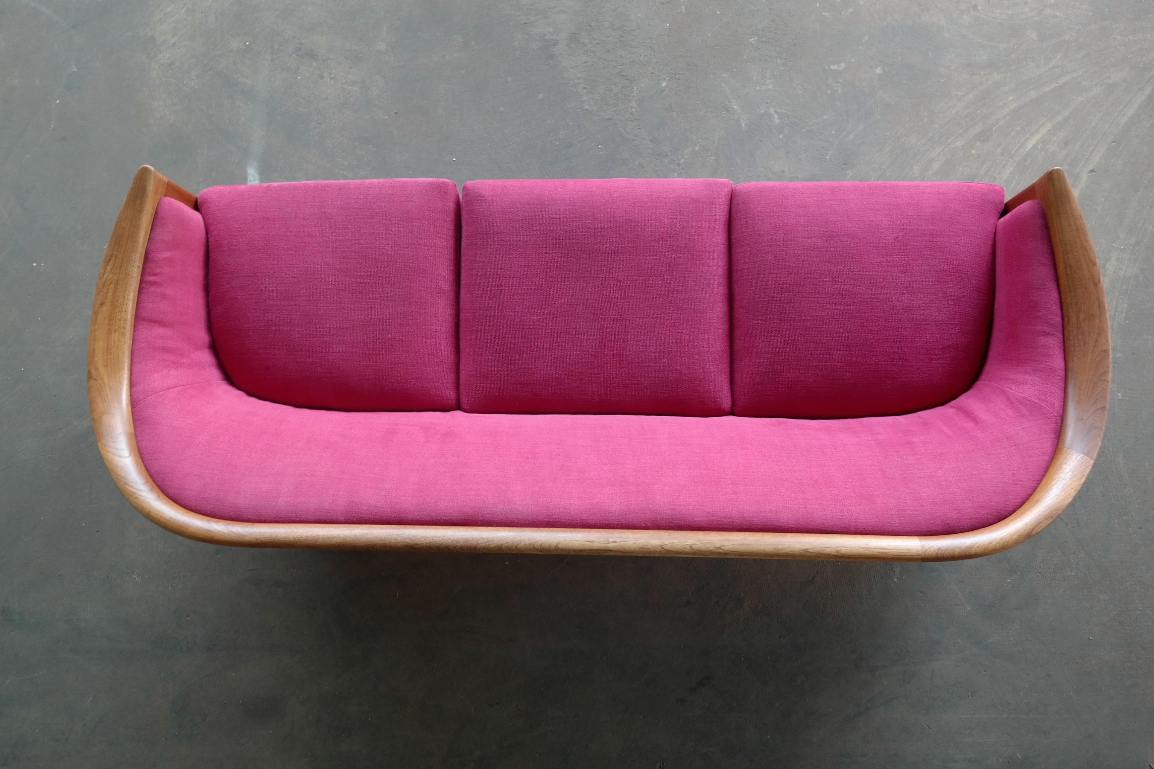 Linen Midcentury Sofa Model 