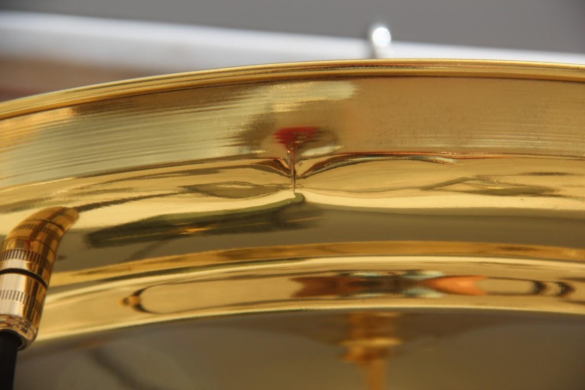 Mid-Century Modern Italian Chandelier Brass Crystal Grey Gold Glass Often For Sale 4