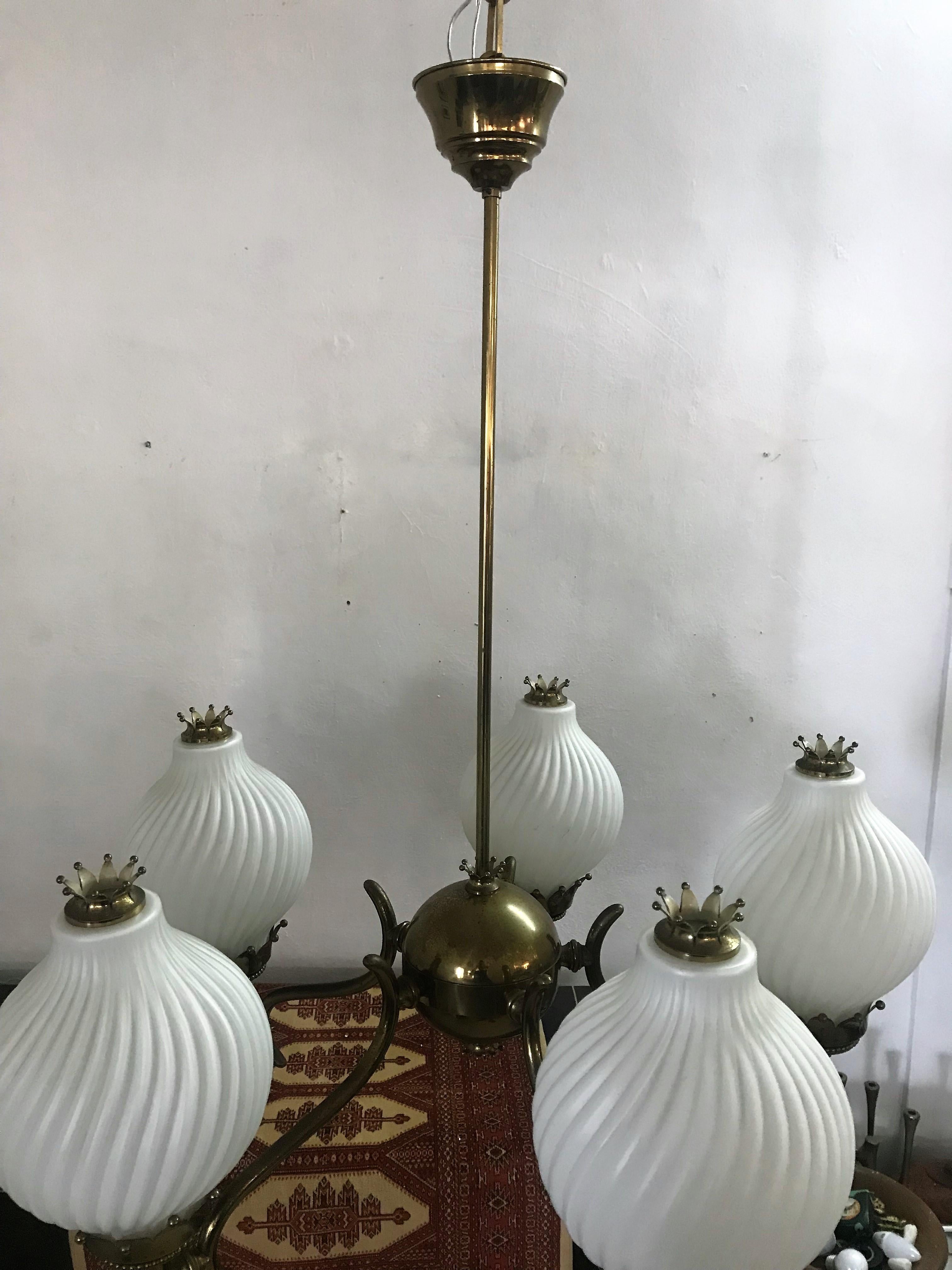 Published Italian Chandelier by Angelo Lelli for Arredoluce, circa 1950 1