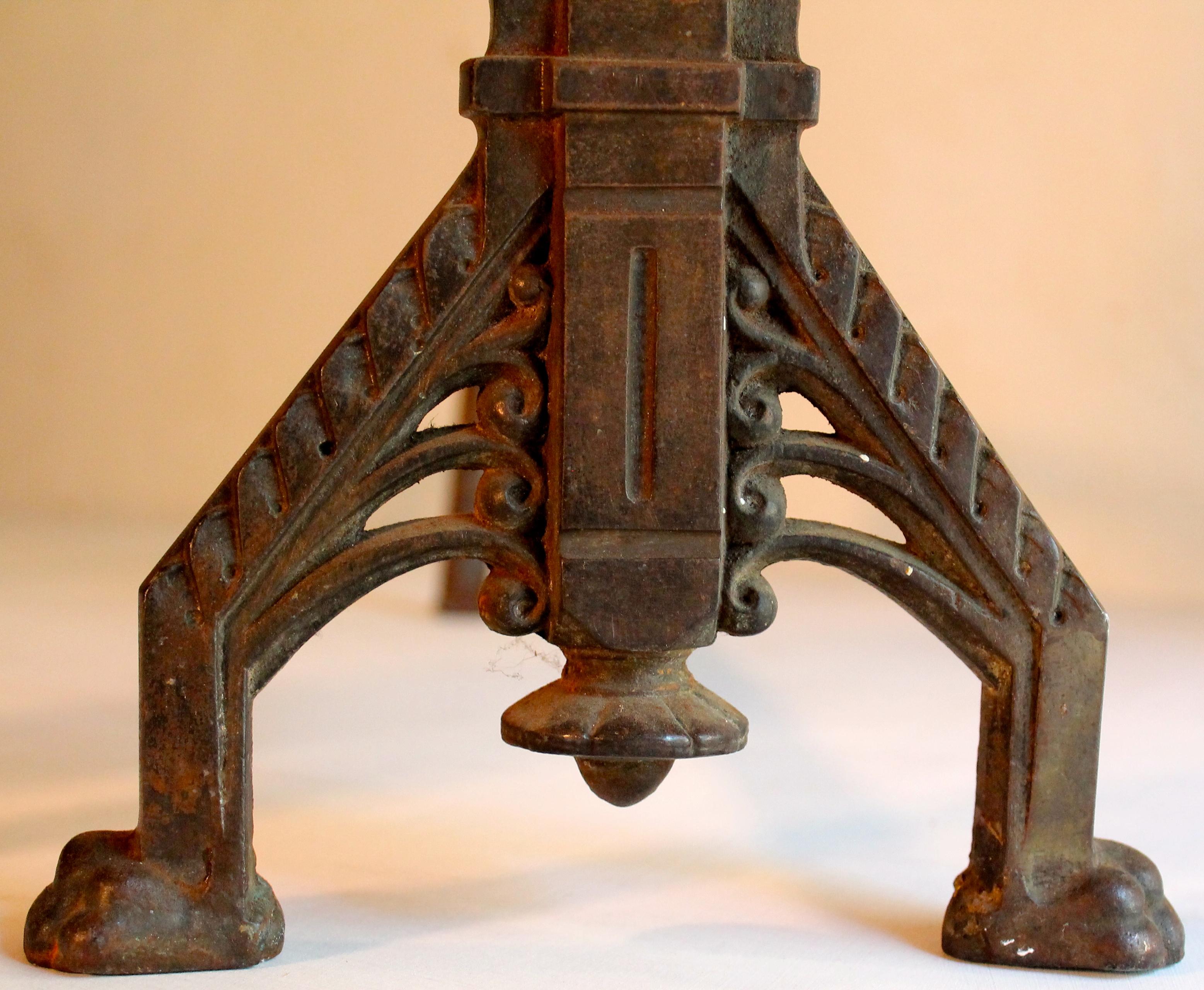 Christopher Dresser Aesthetic Movement Coalbrookdale Cast Iron Andirons 3