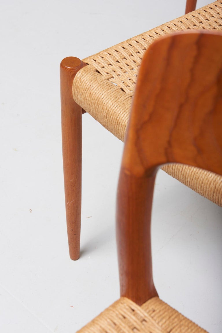 Set Paper Cord Dining Chairs by Niels Møller, Denmark, 1954 at 1stDibs