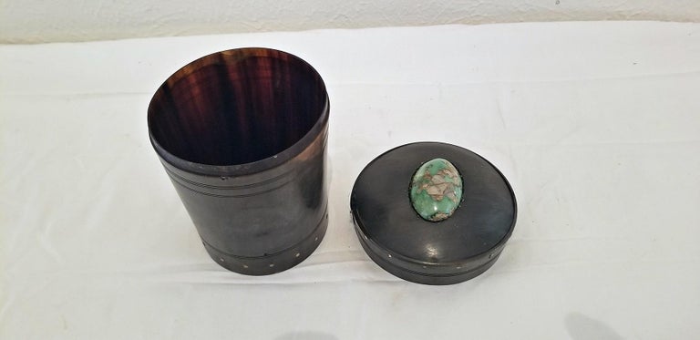 18th Century Scottish Horn and Polished Stone Tea Caddy For Sale 2