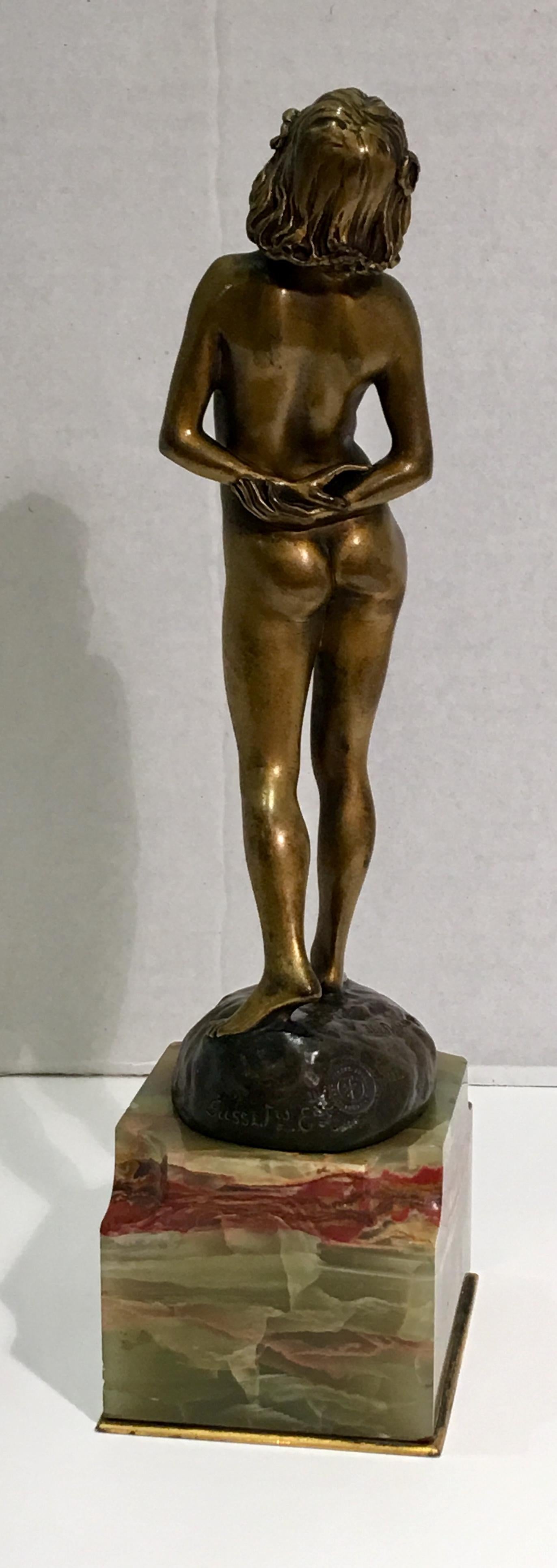 French Art Deco Bronze Nude Woman by Joseph Jules Emmanuel Cormier Joe Descomps 2