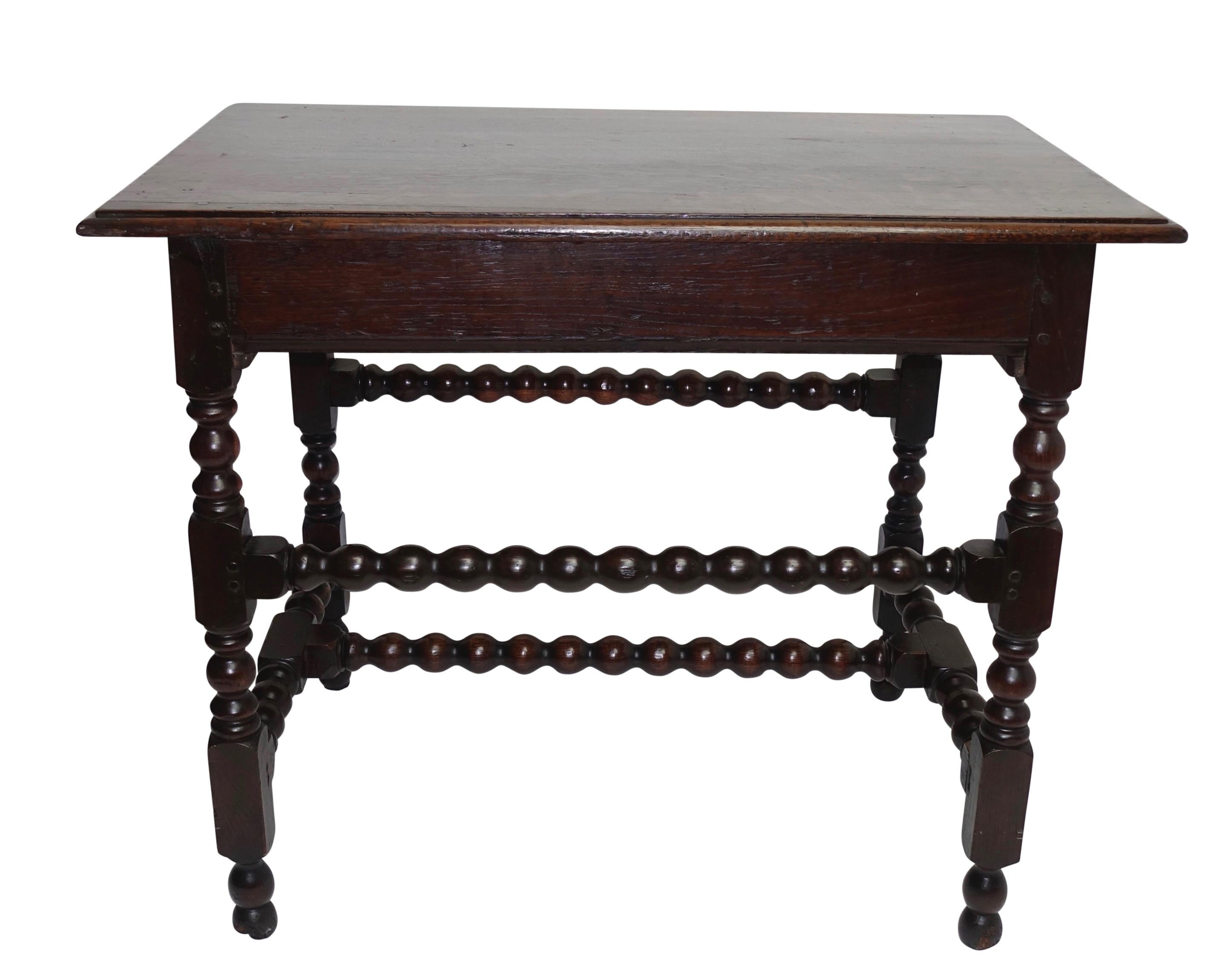 Oak Side Table or Writing Table, English Early 18th Century 4