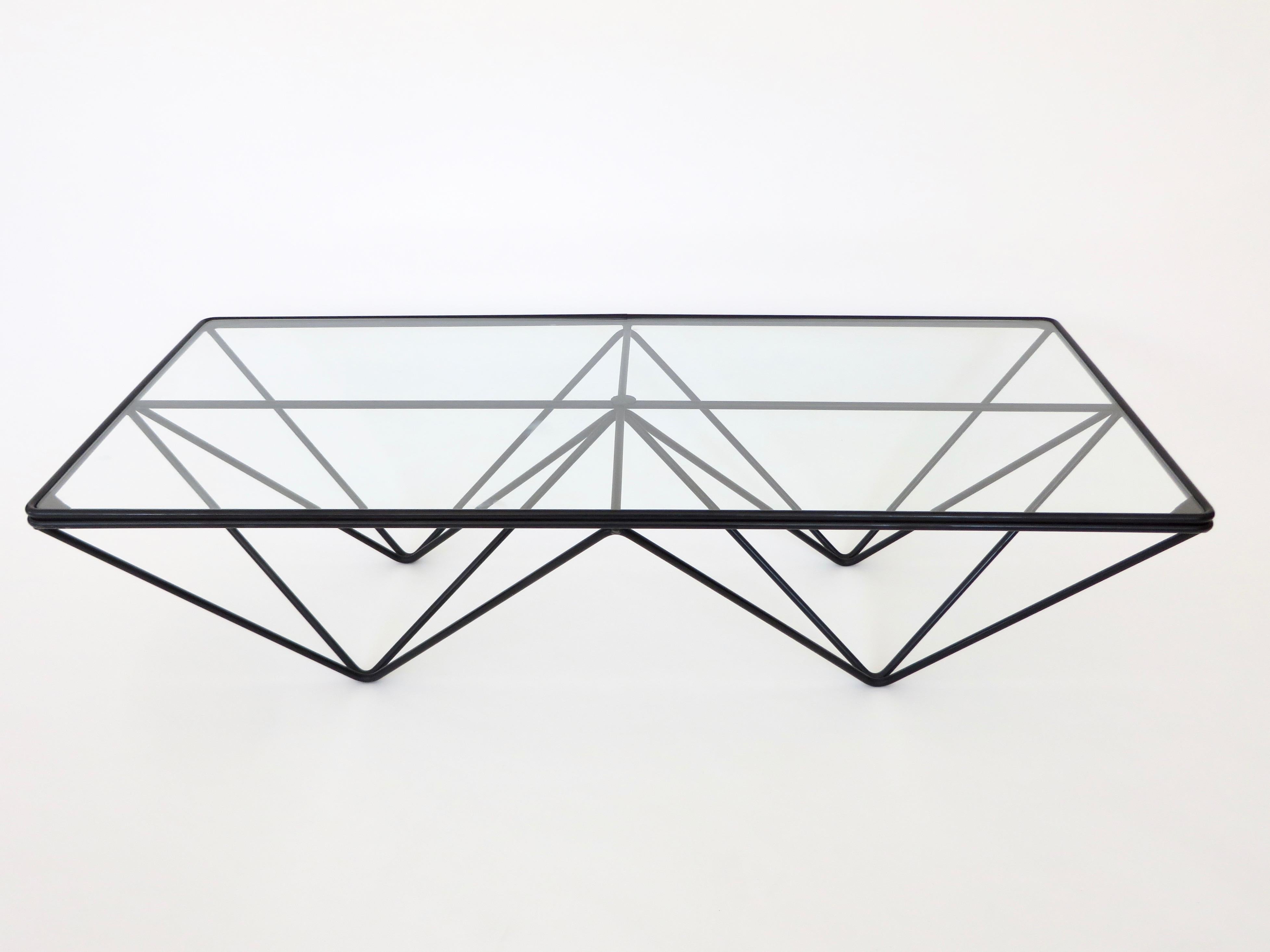 Black Steel and Glass Coffee Table in The Style of Paolo Piva Alanda Table  2