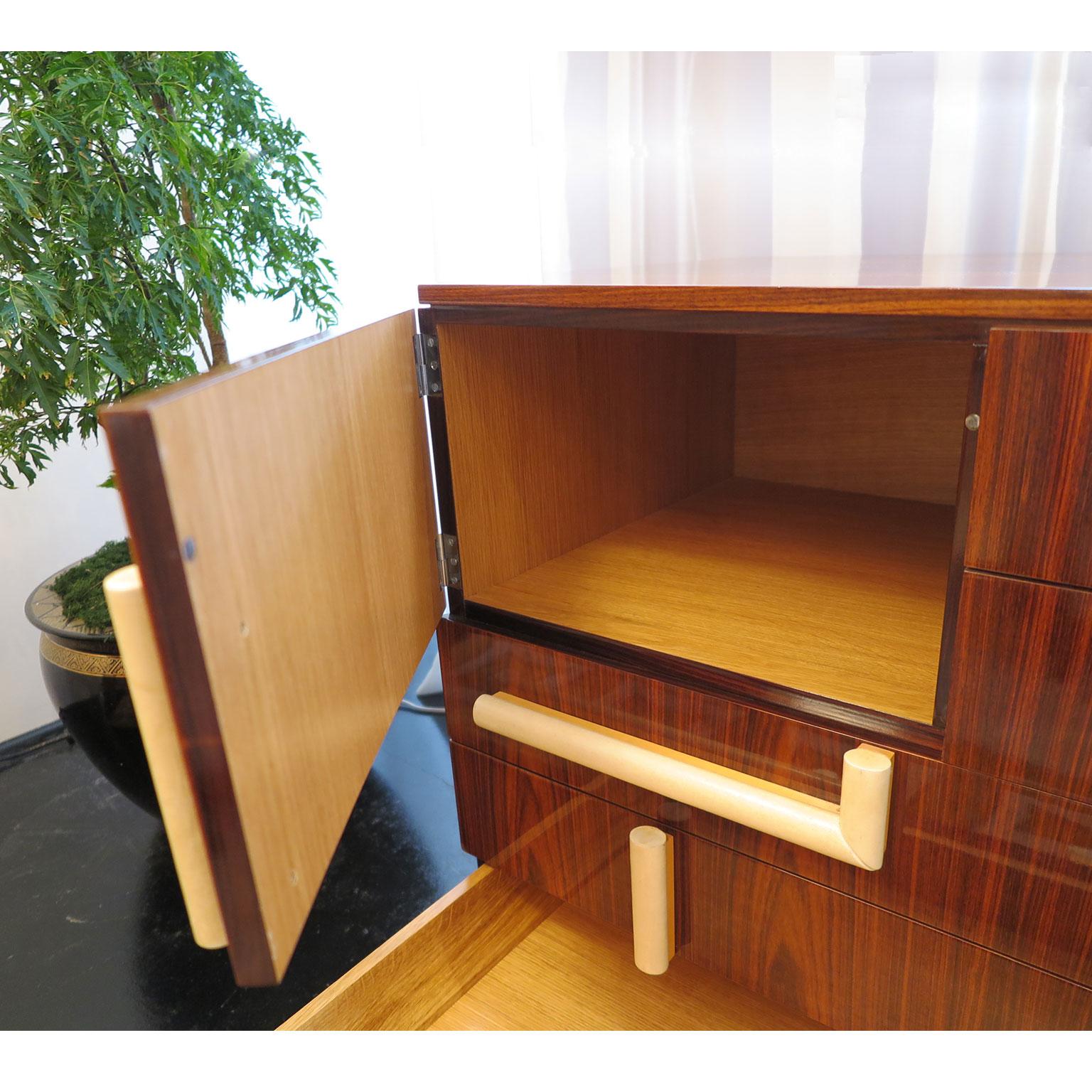 Mid-Century Modern Puzzle Sideboard in Rosewood with Parchment Handles 3