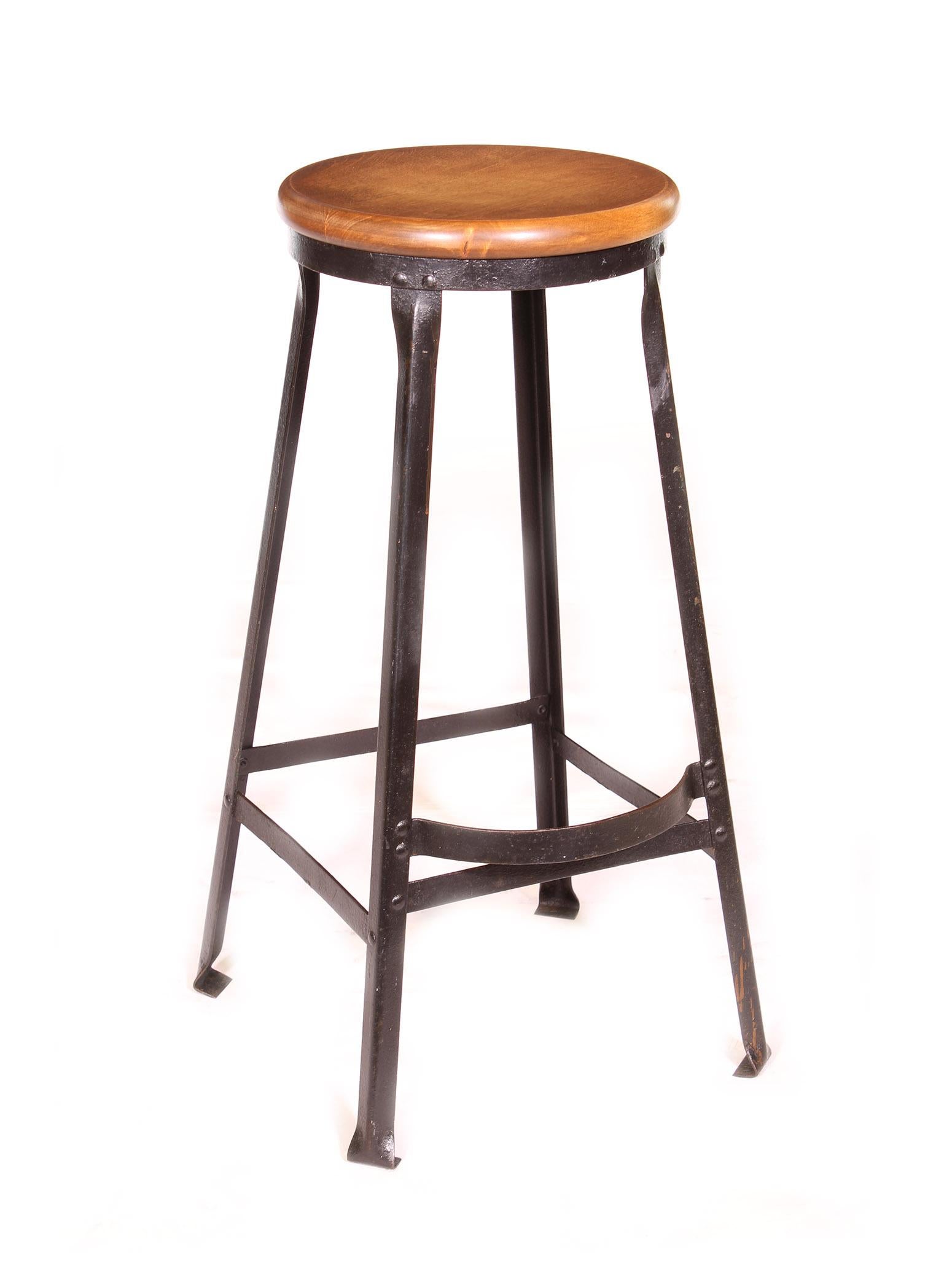 Factory Shop Bar Stool In Distressed Condition In Oakville, CT