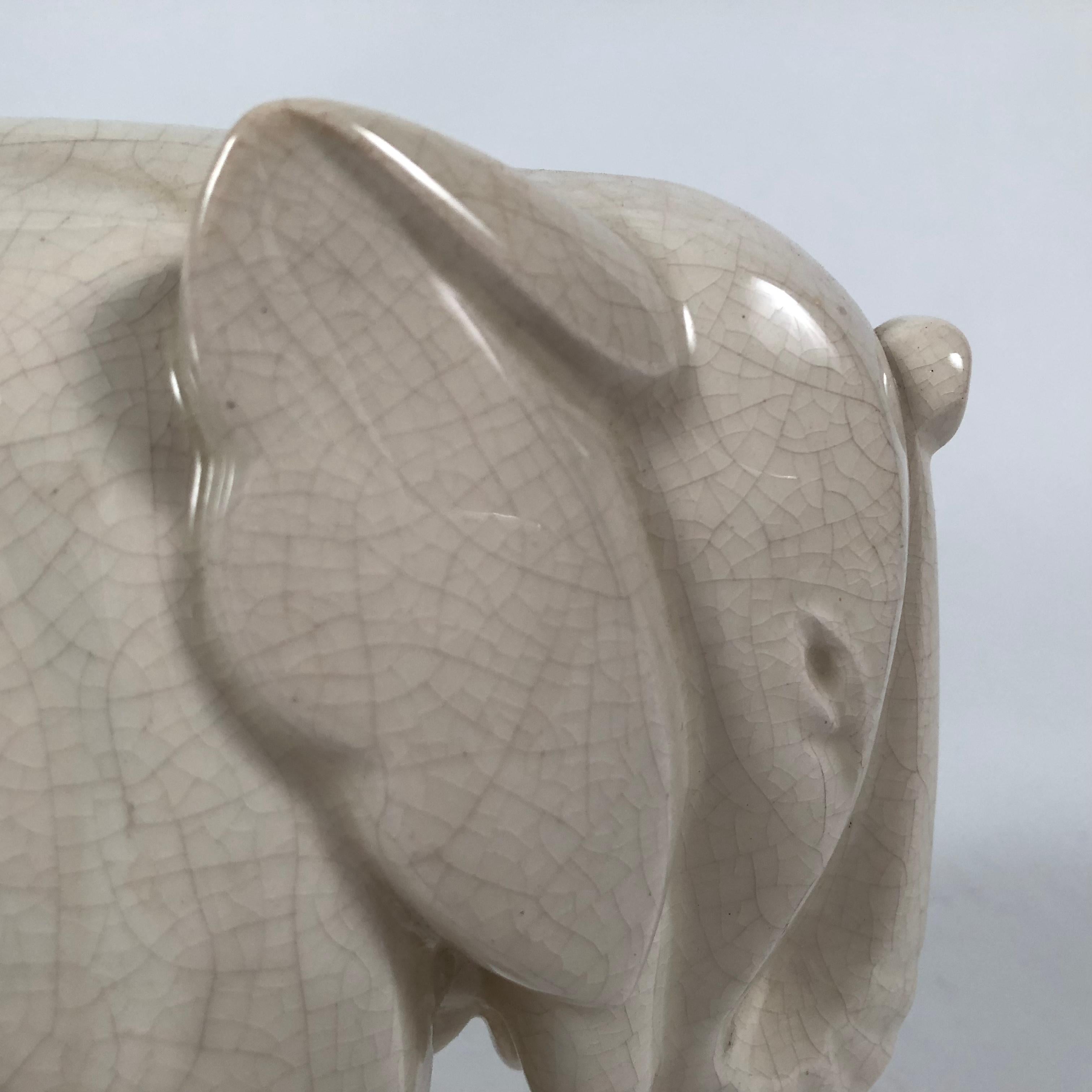 Art Deco Ceramic Elephant Sculpture 1