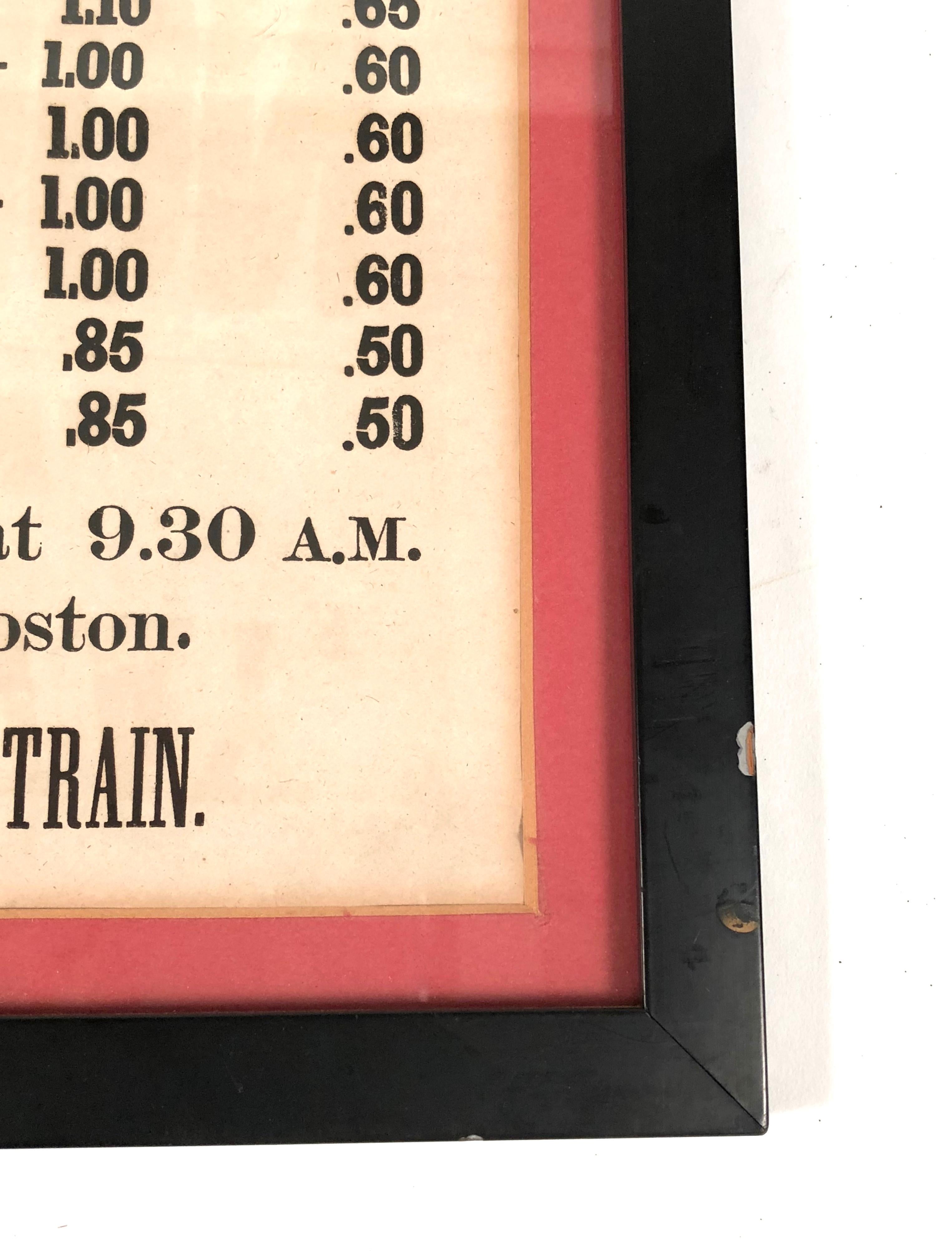 Glass 1868 Boston Harbor Island Cruise Broadside Poster