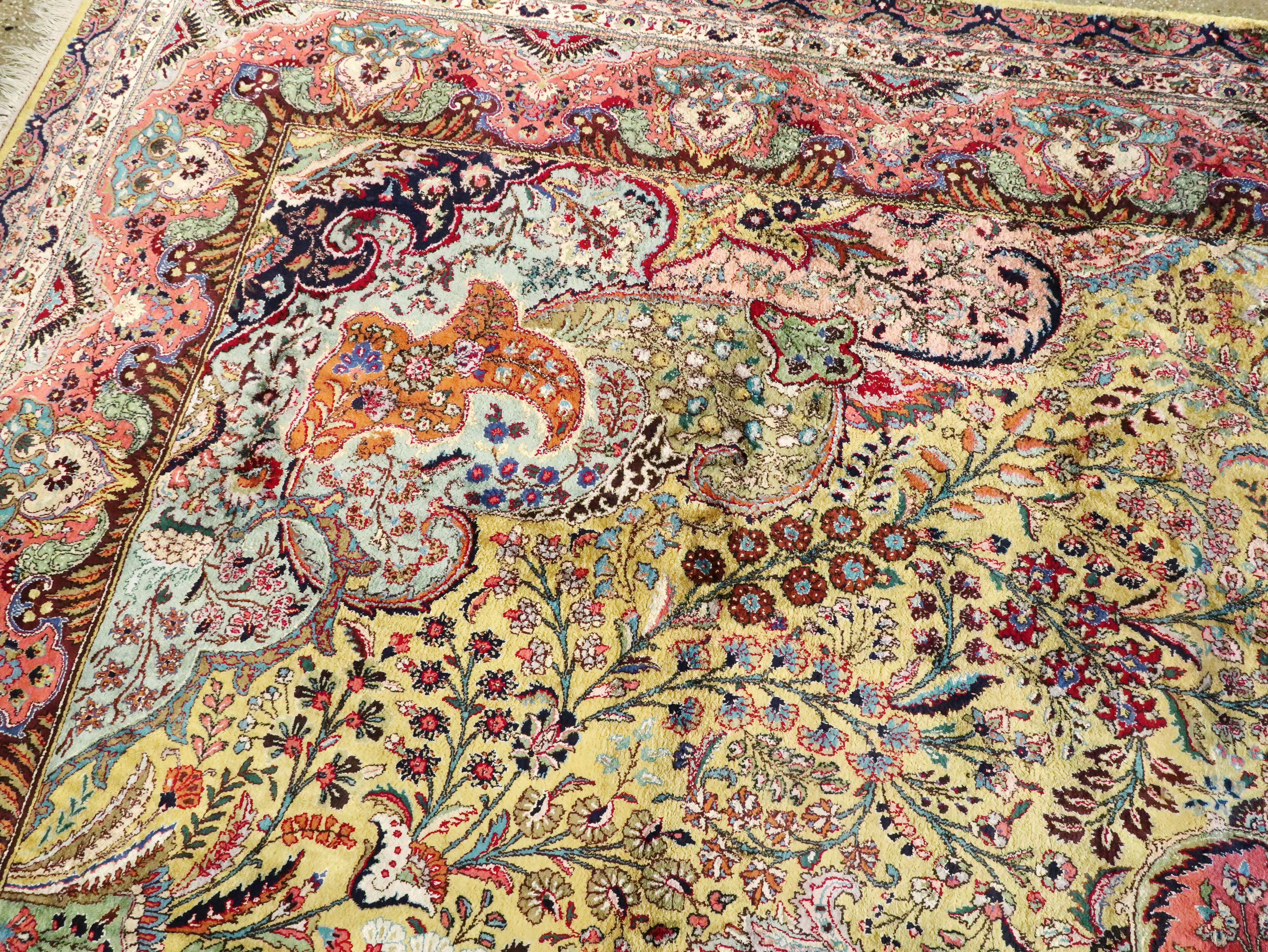 Vintage Persian Qum Silk Carpet 2
