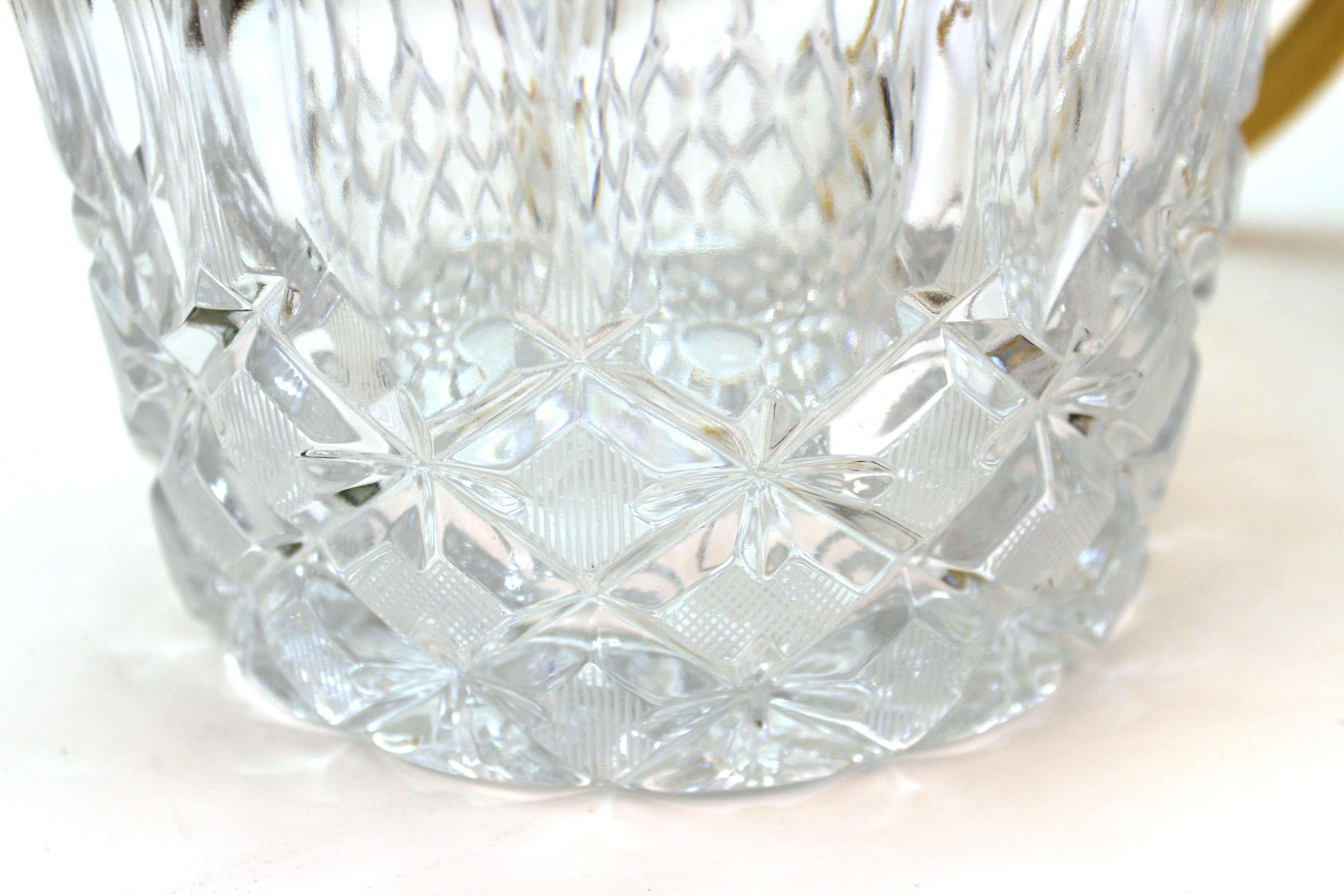 20th Century Midcentury German Champagne Bucket in Crystal with Gilt Gold Stand