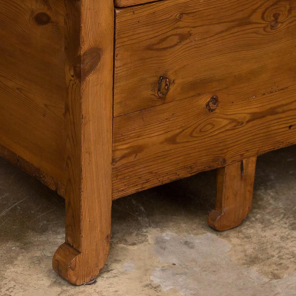 Antique Country Pine Storage Bench from Sweden 1