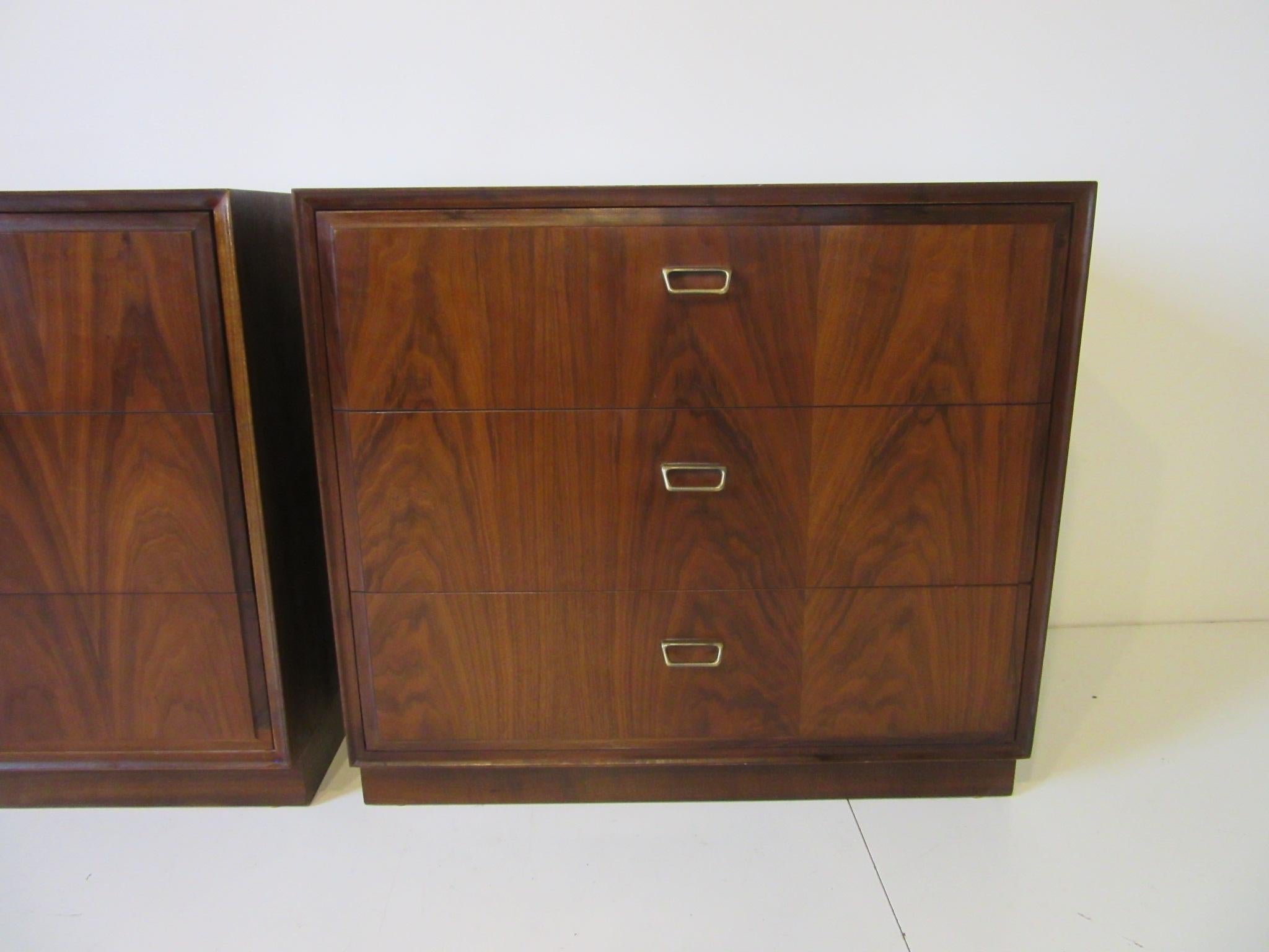 Midcentury Walnut Chests by Founders 2