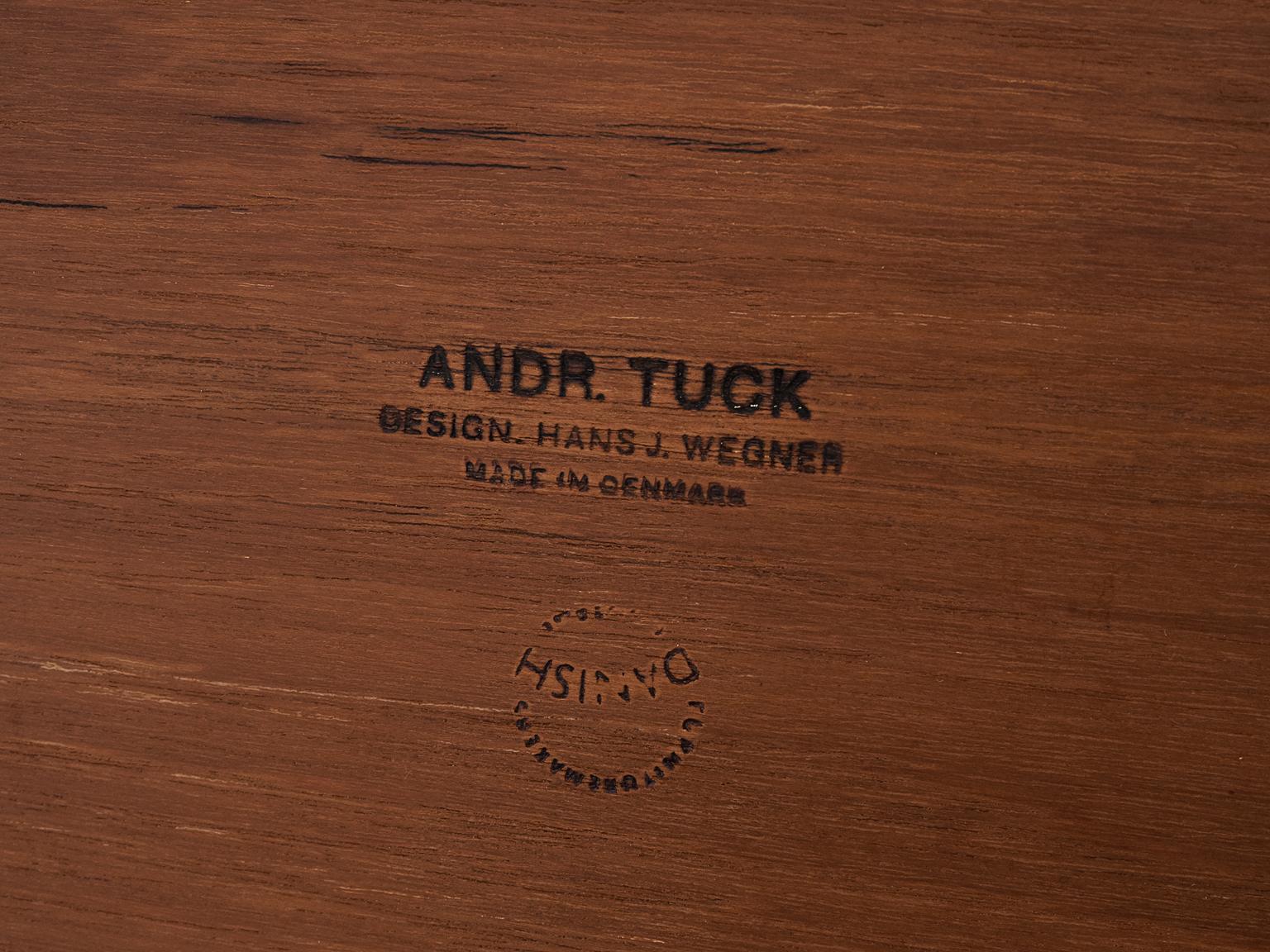 Rare Hans Wegner for Andres Tuck Table in Teak and Oak 2