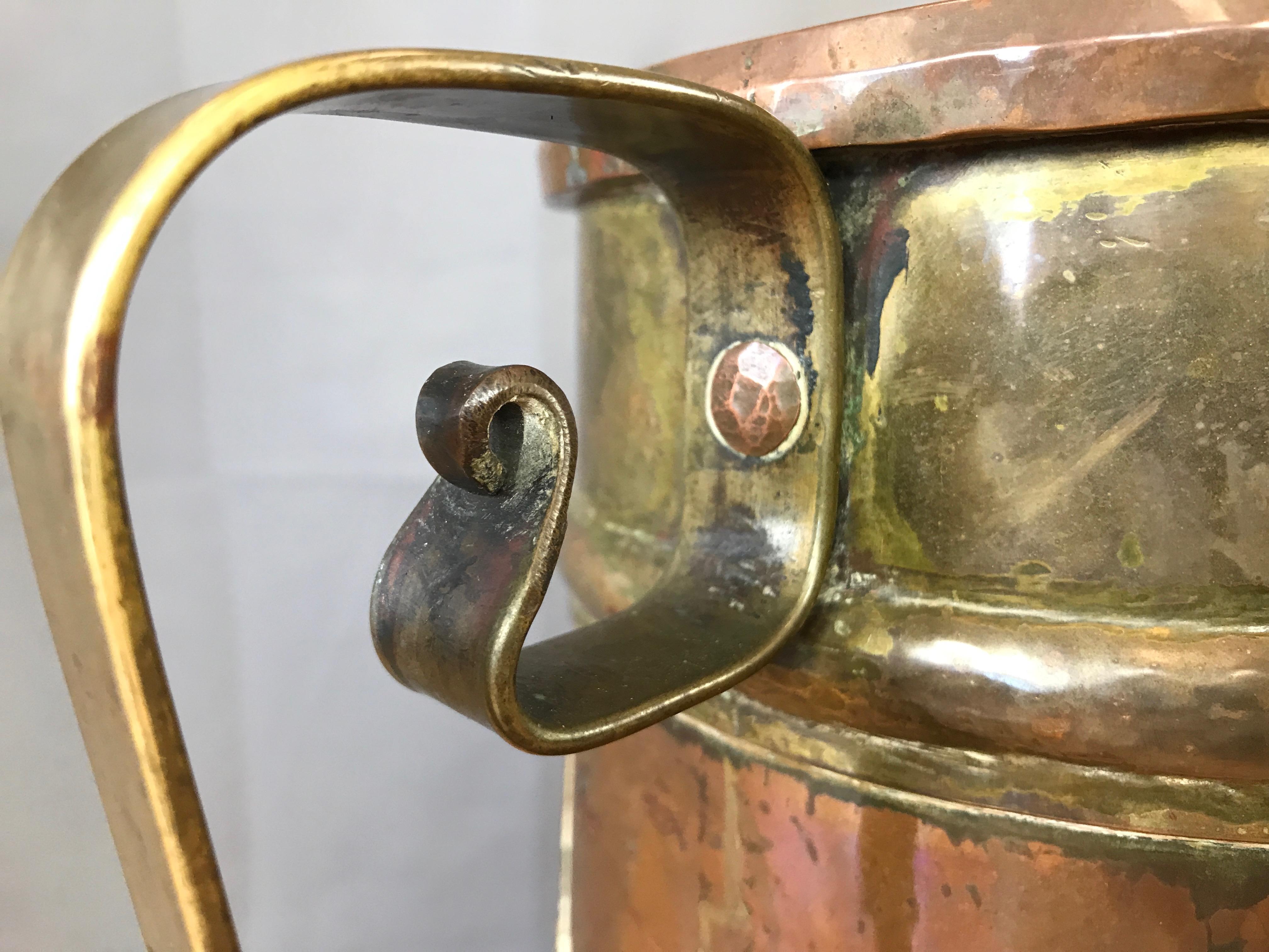 Early 20th Century Arts and Crafts Copper and Brass Umbrella Stand