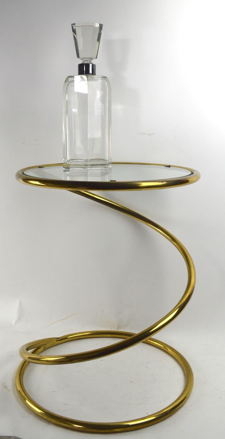 Brass Coil Spring Table Attributed to Pace 1