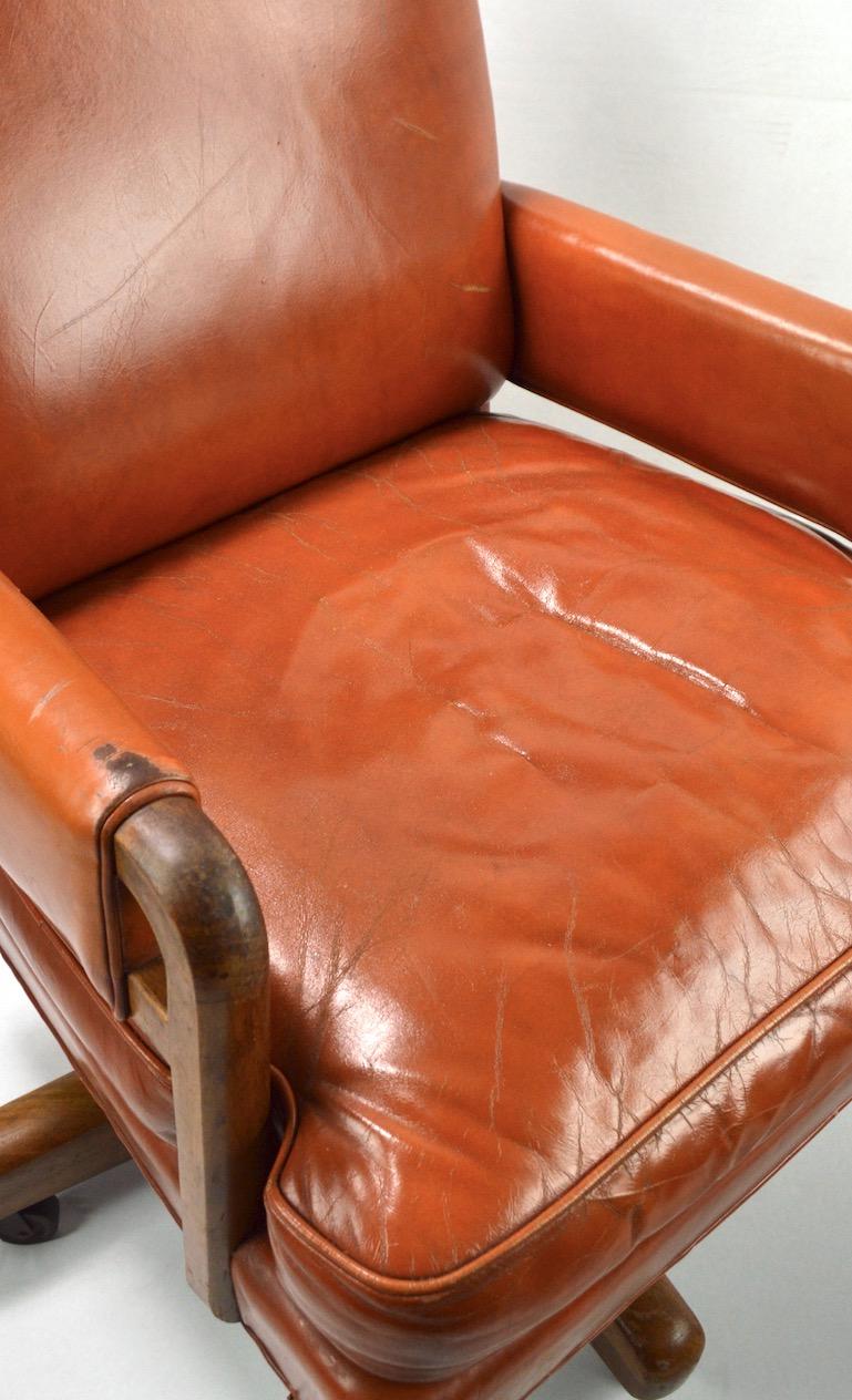 Stow Davis Swivel Tilt Leather Desk Chair 1