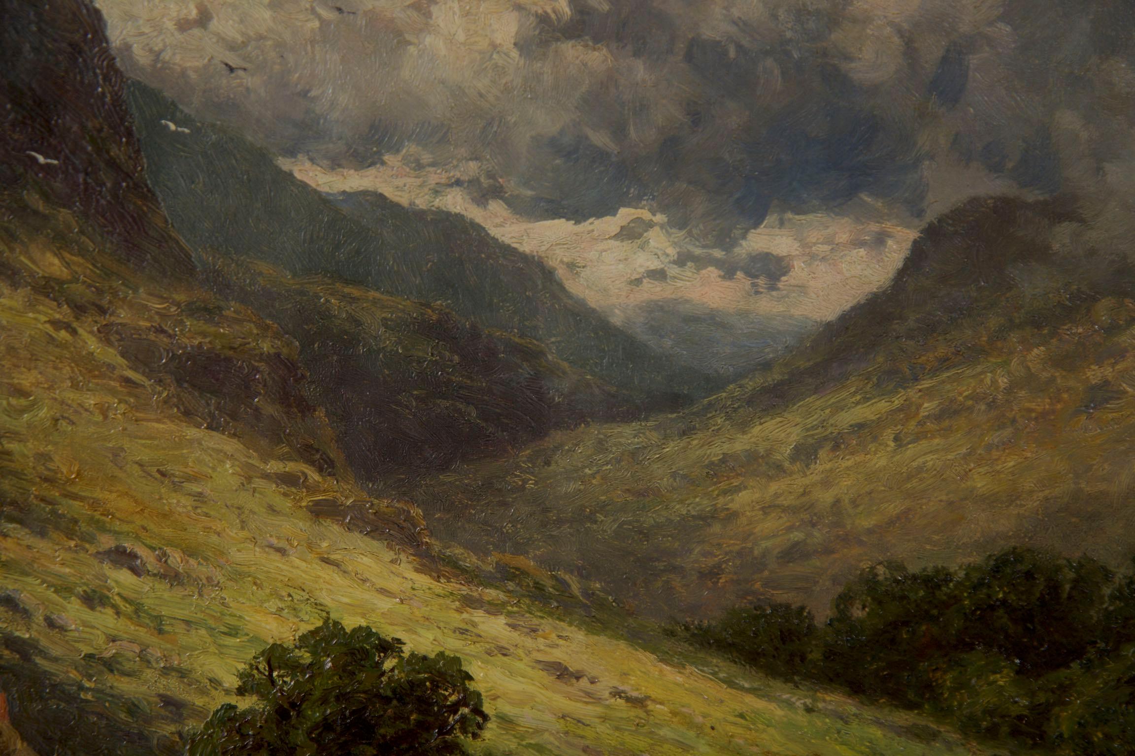 Canvas Henry Parker Oil Landscape Painting of Shepherd’s Cottage