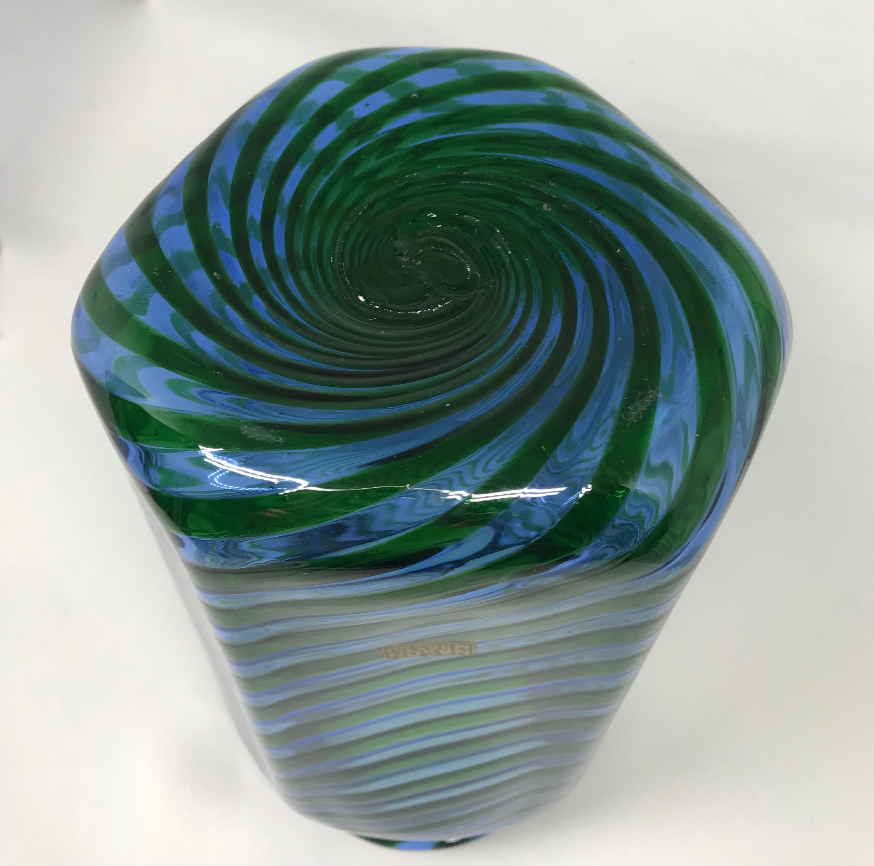 Blue Green Nason Moretti Murano Vase 2
