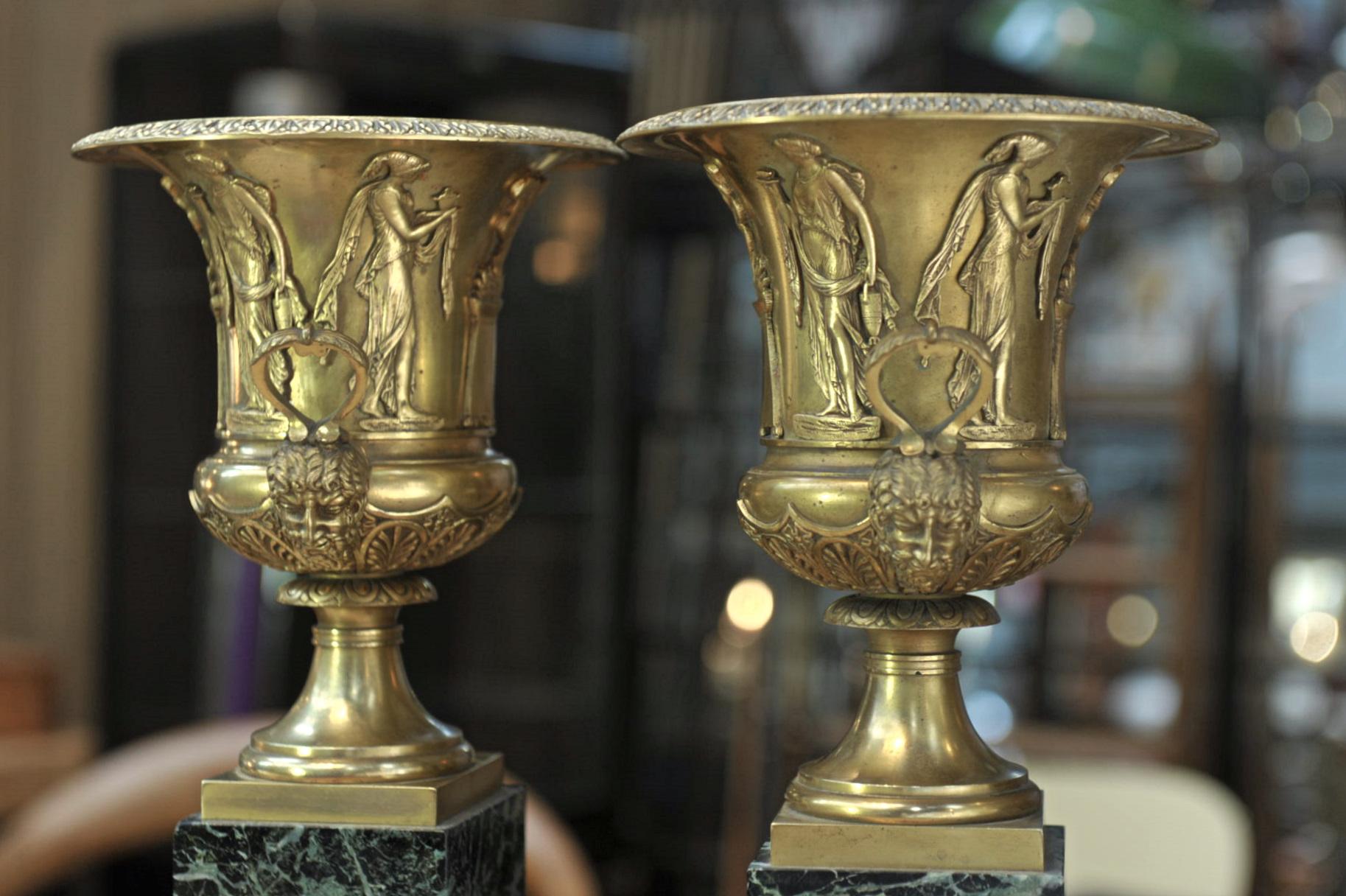 Pair of French Empire Bronze and Marble, circa 1810 4