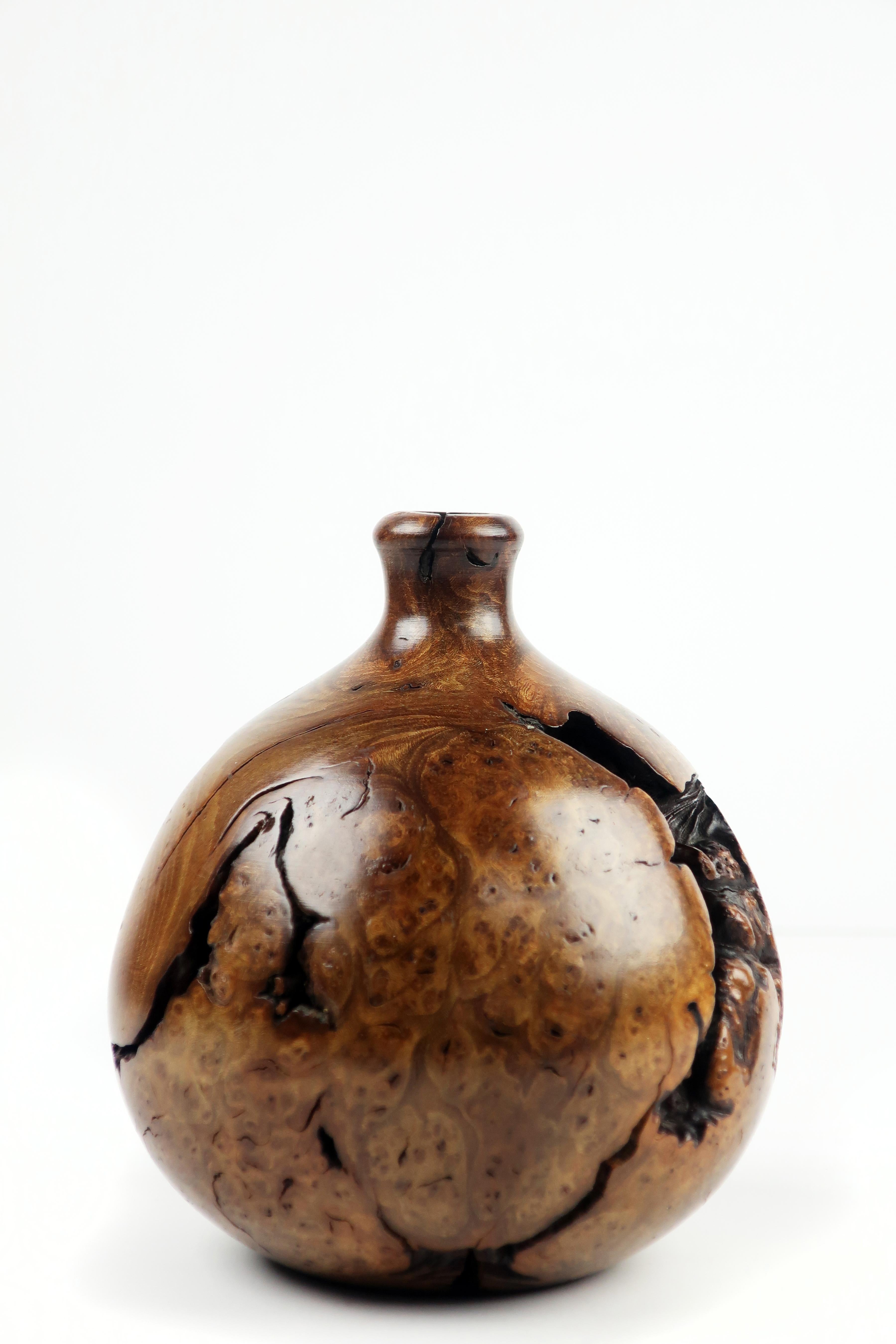 Vintage Wood Burl Vase 2