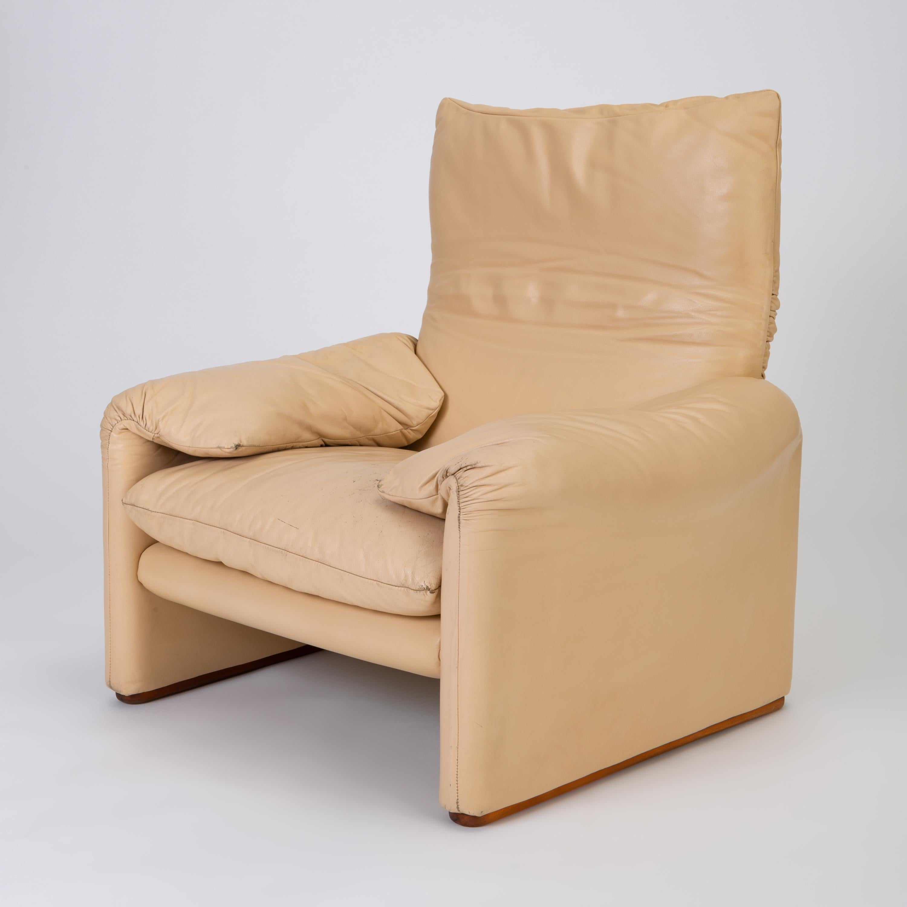 Leather “Maralunga” Chair by Vico Magistretti for Cassina 2