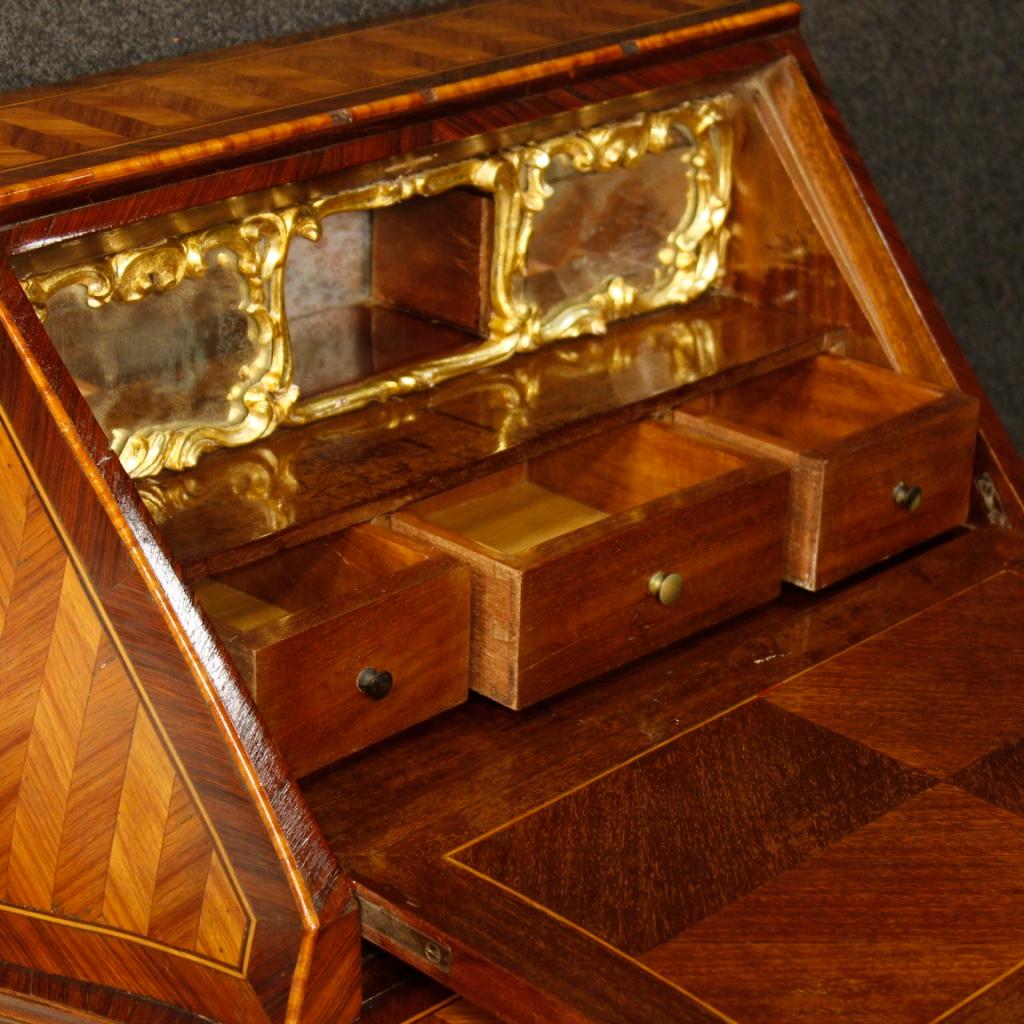 Italian Bureau in Inlaid Wood with Gilt Bronzes from 20th Century 5
