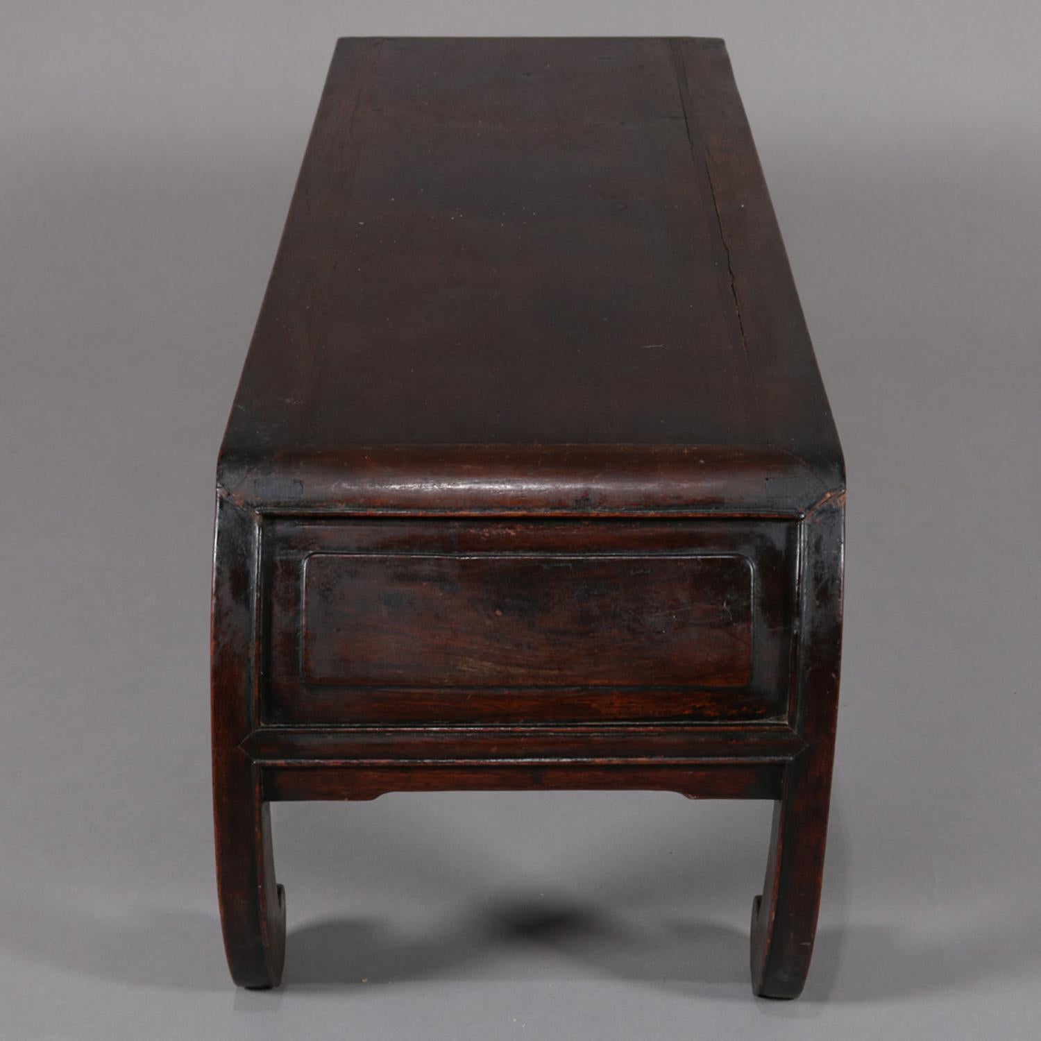 Antique Chinese Figural Carved Hardwood Low Table, 20th Century 5