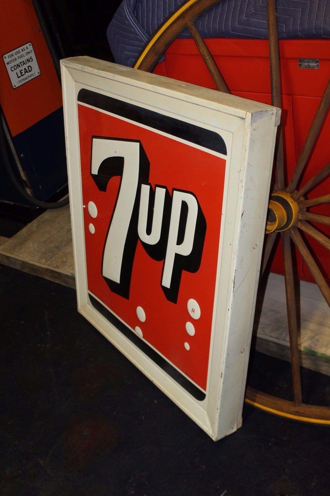 1964 7up Soda Tin Mounted Advertising Sign For Sale 3