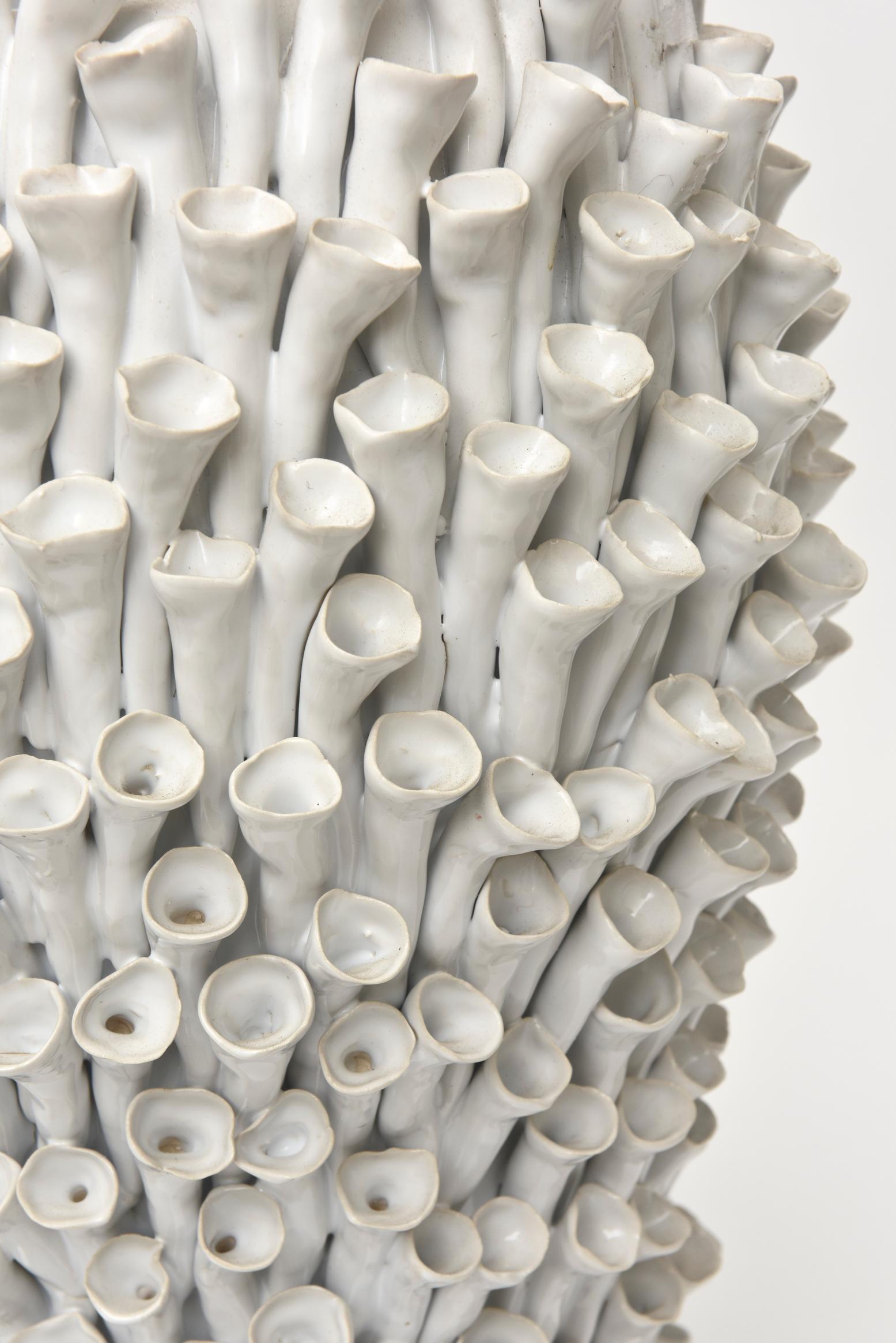 Organic Modern Sculptural White Ceramic Sculpture/ Vase/ Vessel 3