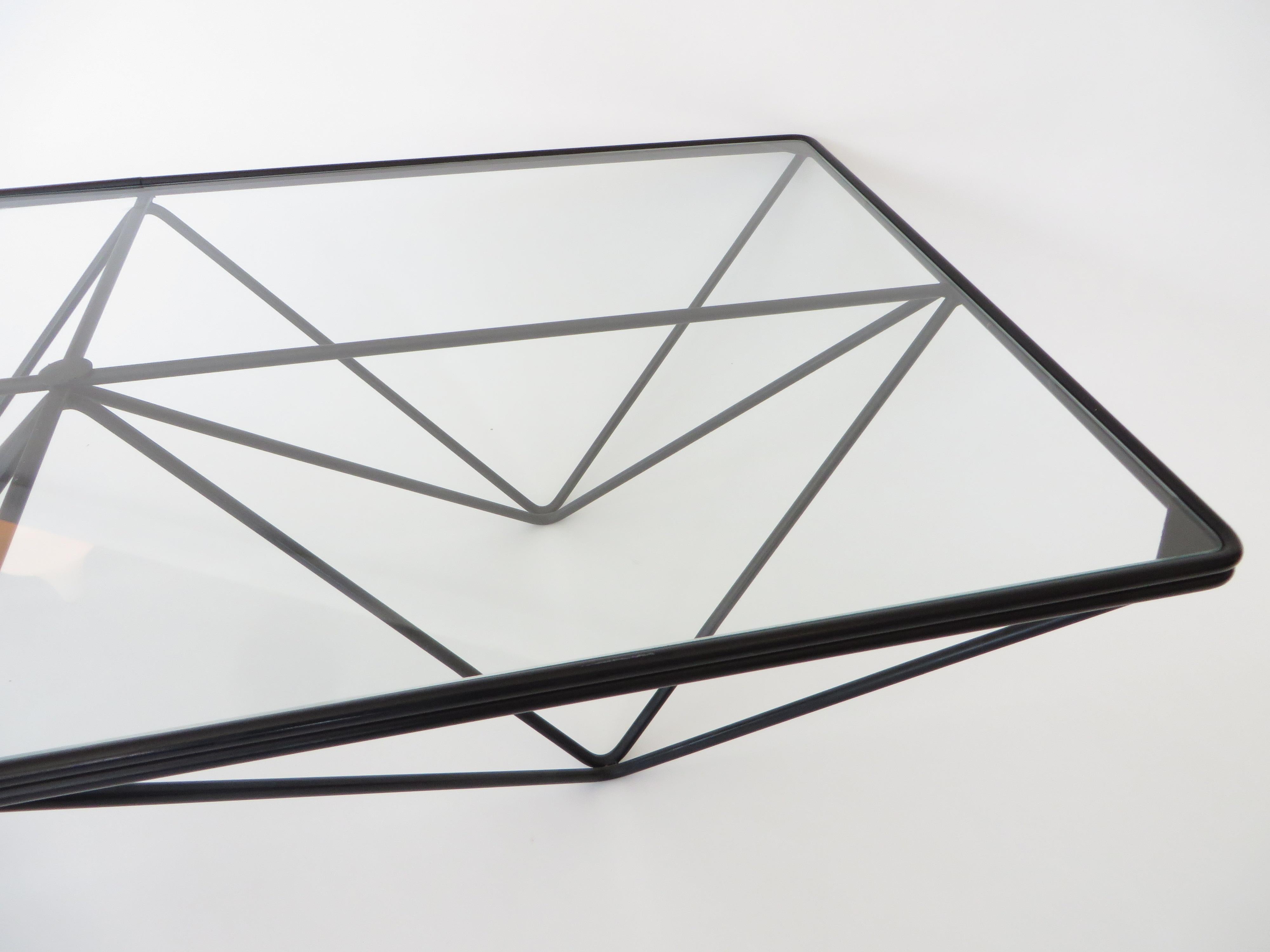 Black Steel and Glass Coffee Table in The Style of Paolo Piva Alanda Table  3