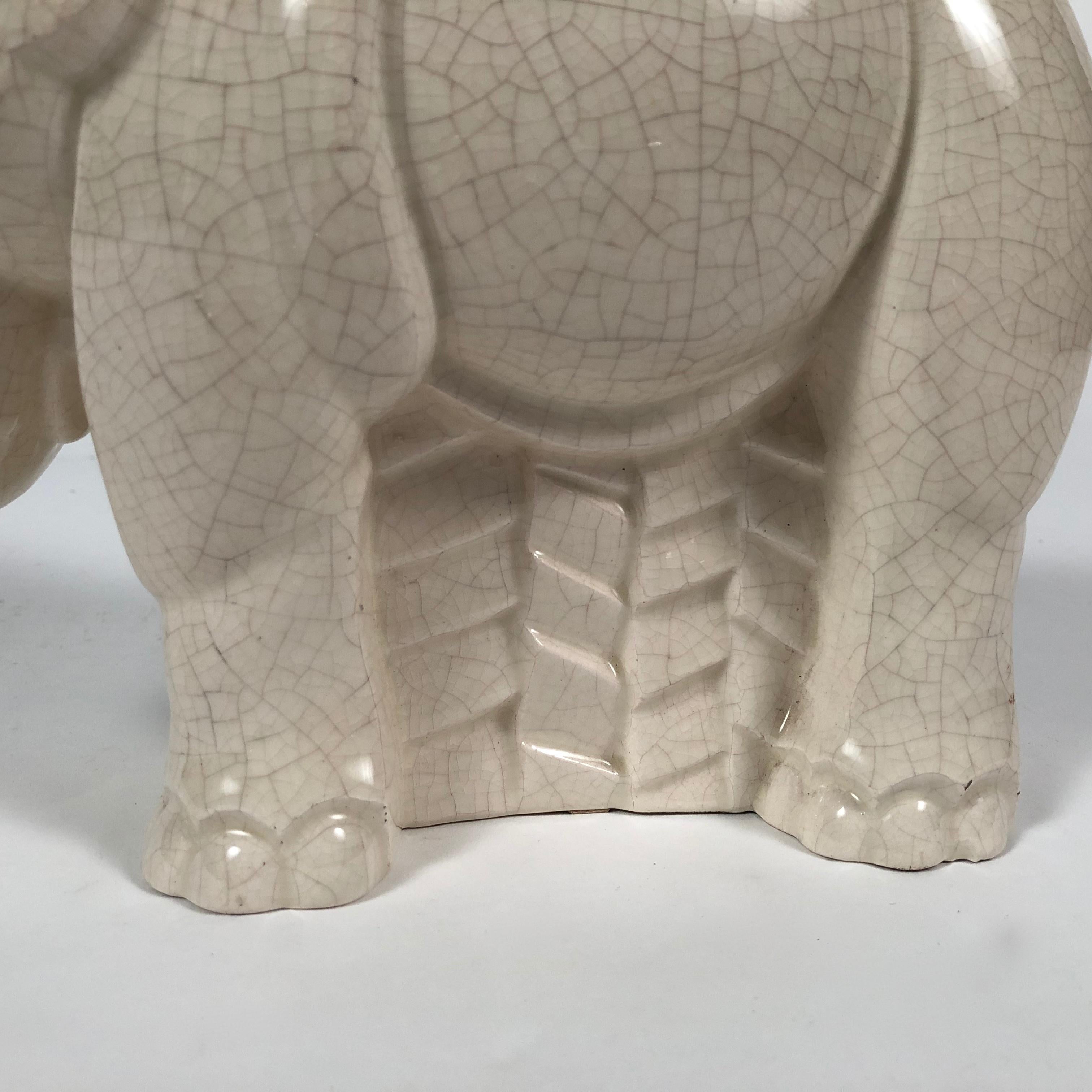 Art Deco Ceramic Elephant Sculpture 2