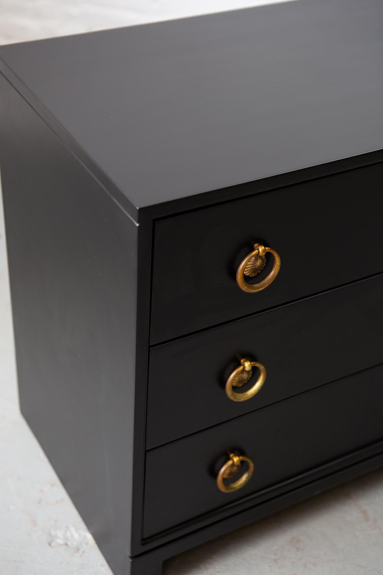 Midcentury Black Lacquered Chest of Drawers 1