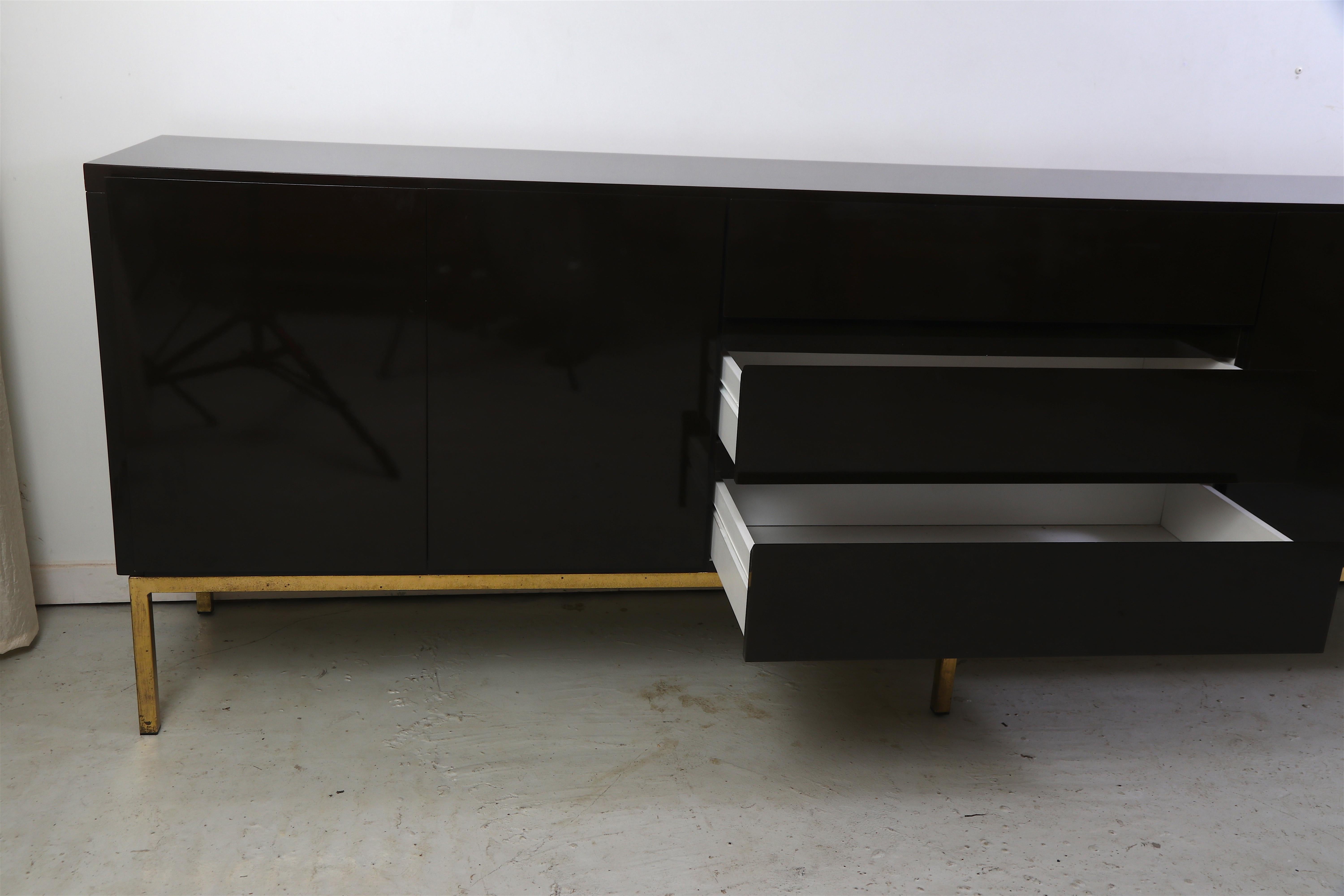 Wood High Gloss Lacquered Credenza Sideboard by Jean Claude Mahey for Roche Bobois For Sale