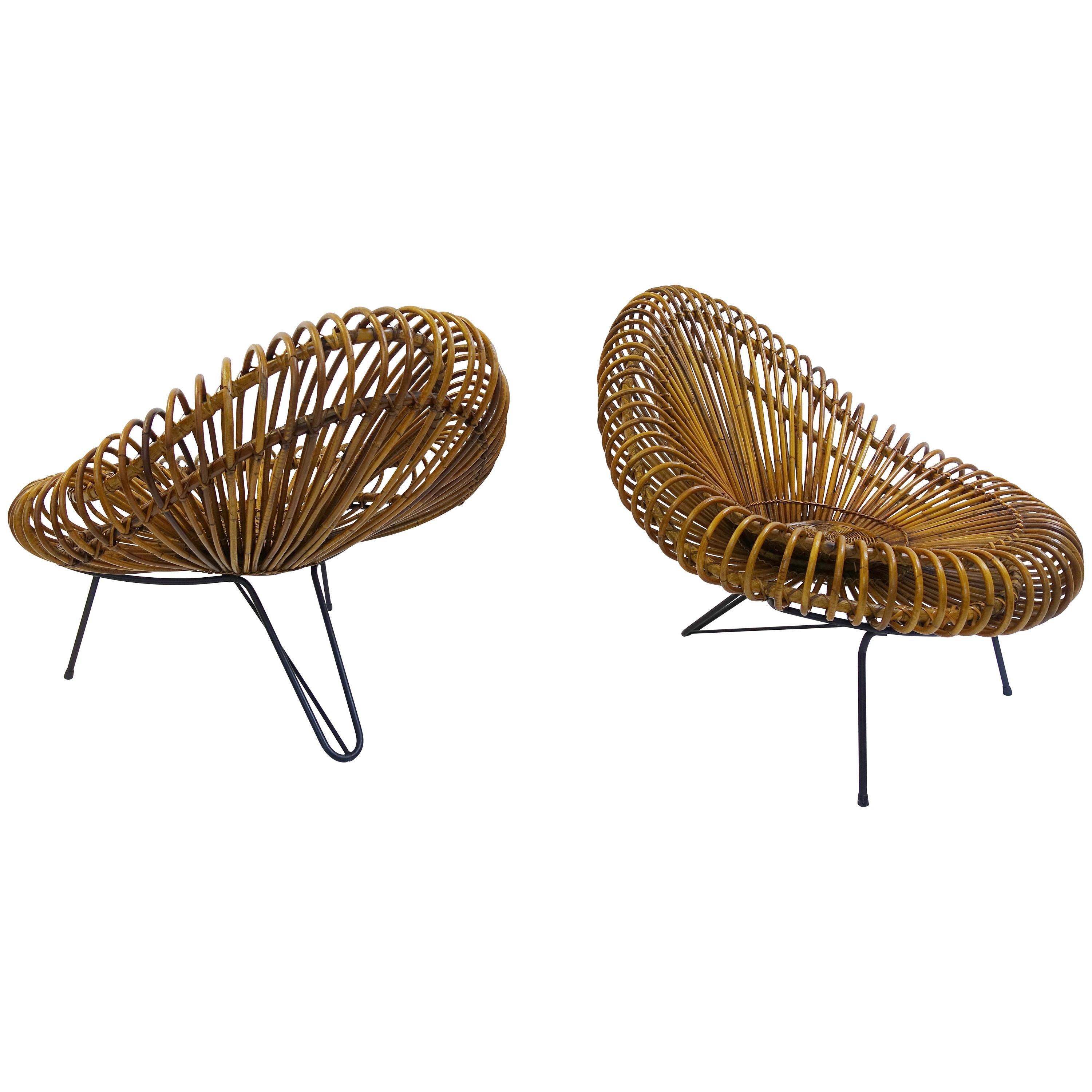 Sculptural Rattan Lounge Chair by Franco Albini