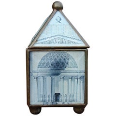 Brass and Beveled Glass Box in the Manor of Fornasetti