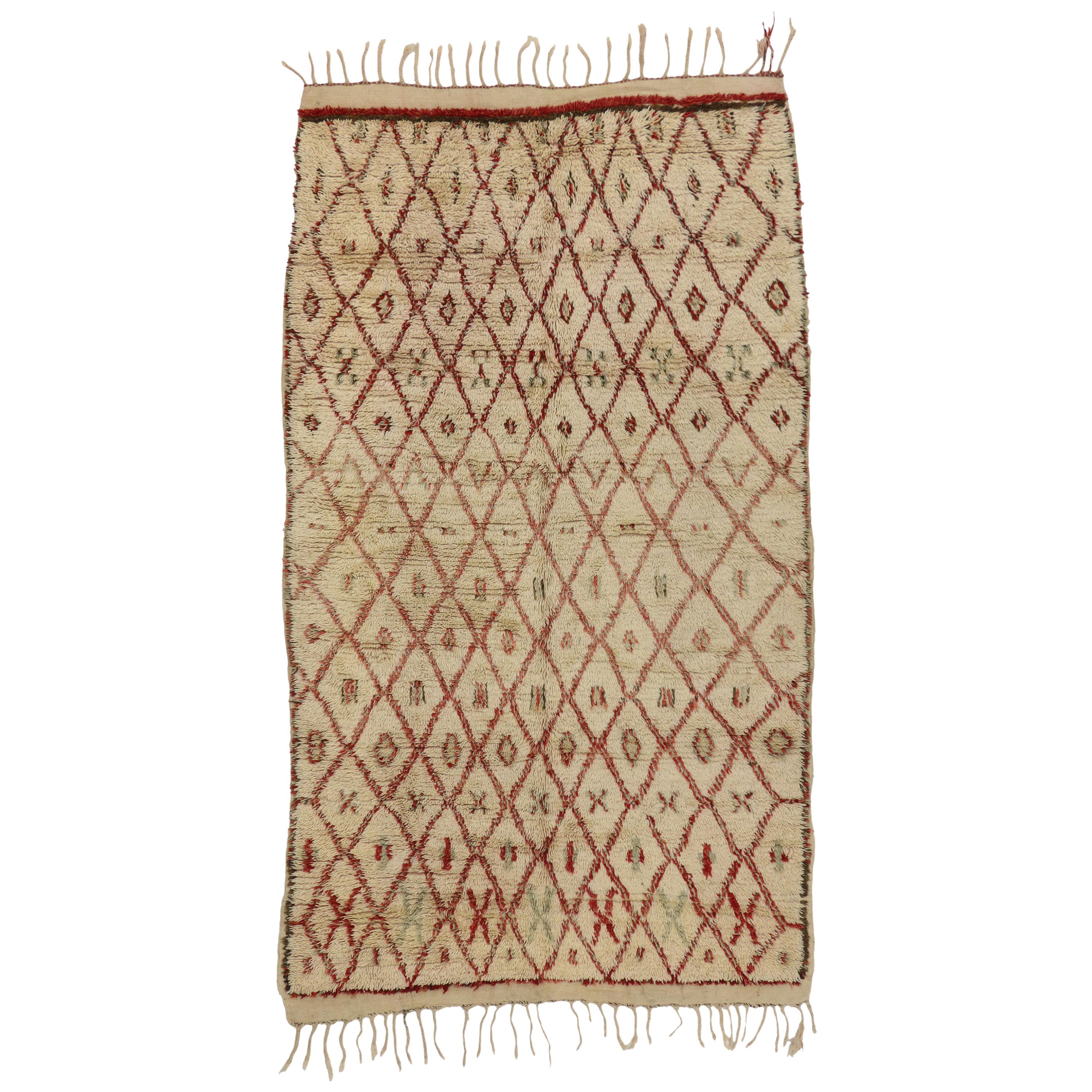 Tappeto berbero marocchino vintage Azilal con stile tribale, Tappeto berbero marocchino