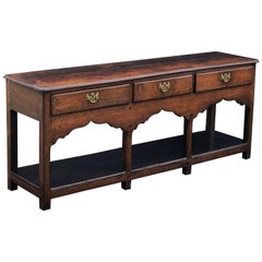 Welsh Potboard Oak Dresser or Console Table, 18th Century