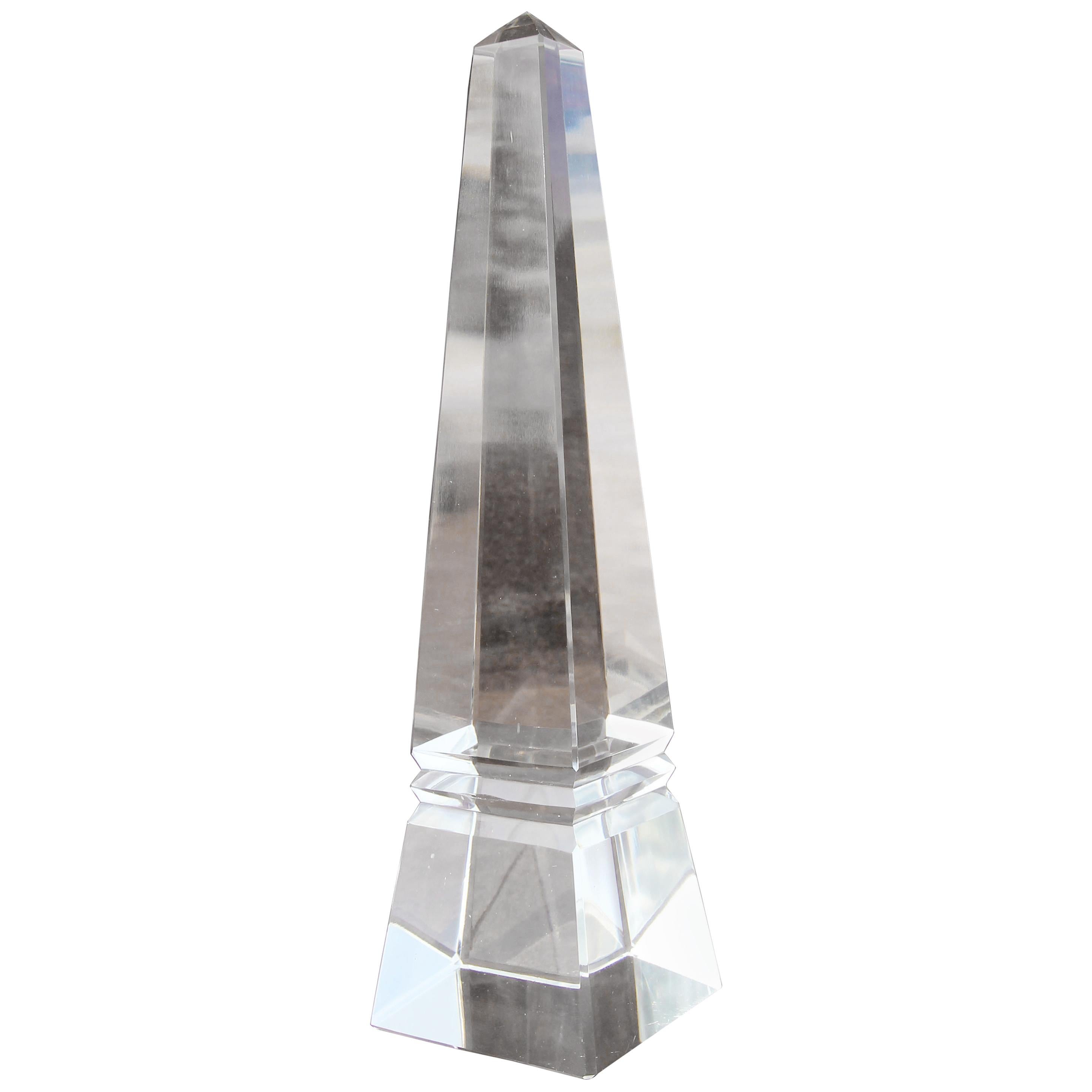Clear Crystal Glass Obelisk