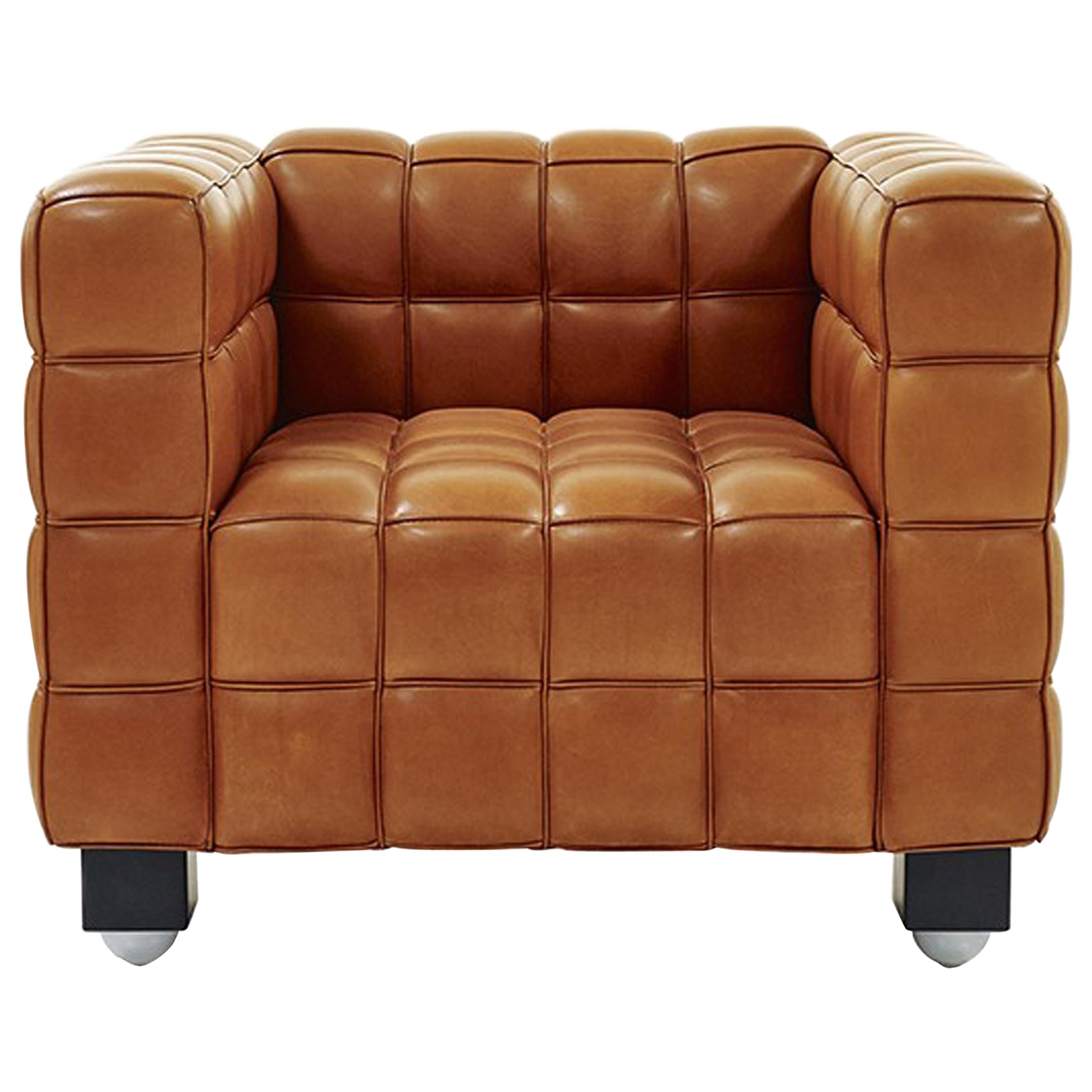 Natural Leather Kubus Design by Josef Hoffmann