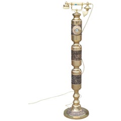 Hollywood Regency Brass Rotary Standing Dial Telephone