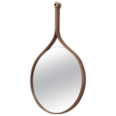 Contemporary Loop Mirror by Harold in laminated American Walnut