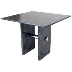 Black Square Marble Top Small Conference Dining Game Cafe Table