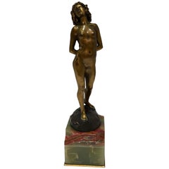French Art Deco Bronze Nude Woman by Joseph Jules Emmanuel Cormier Joe Descomps
