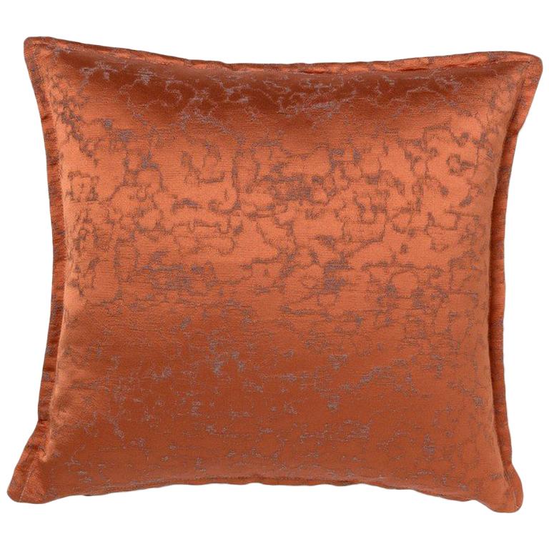 2 Brabbu Marmur Pillow in Orange Satin For Sale
