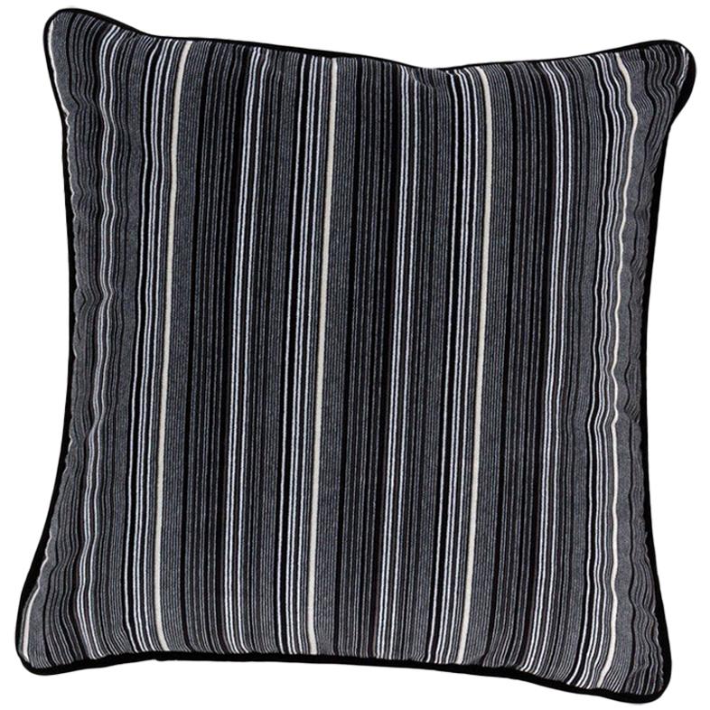Brabbu Versicolor Pillow in Gray Velvet with Stripe Pattern For Sale